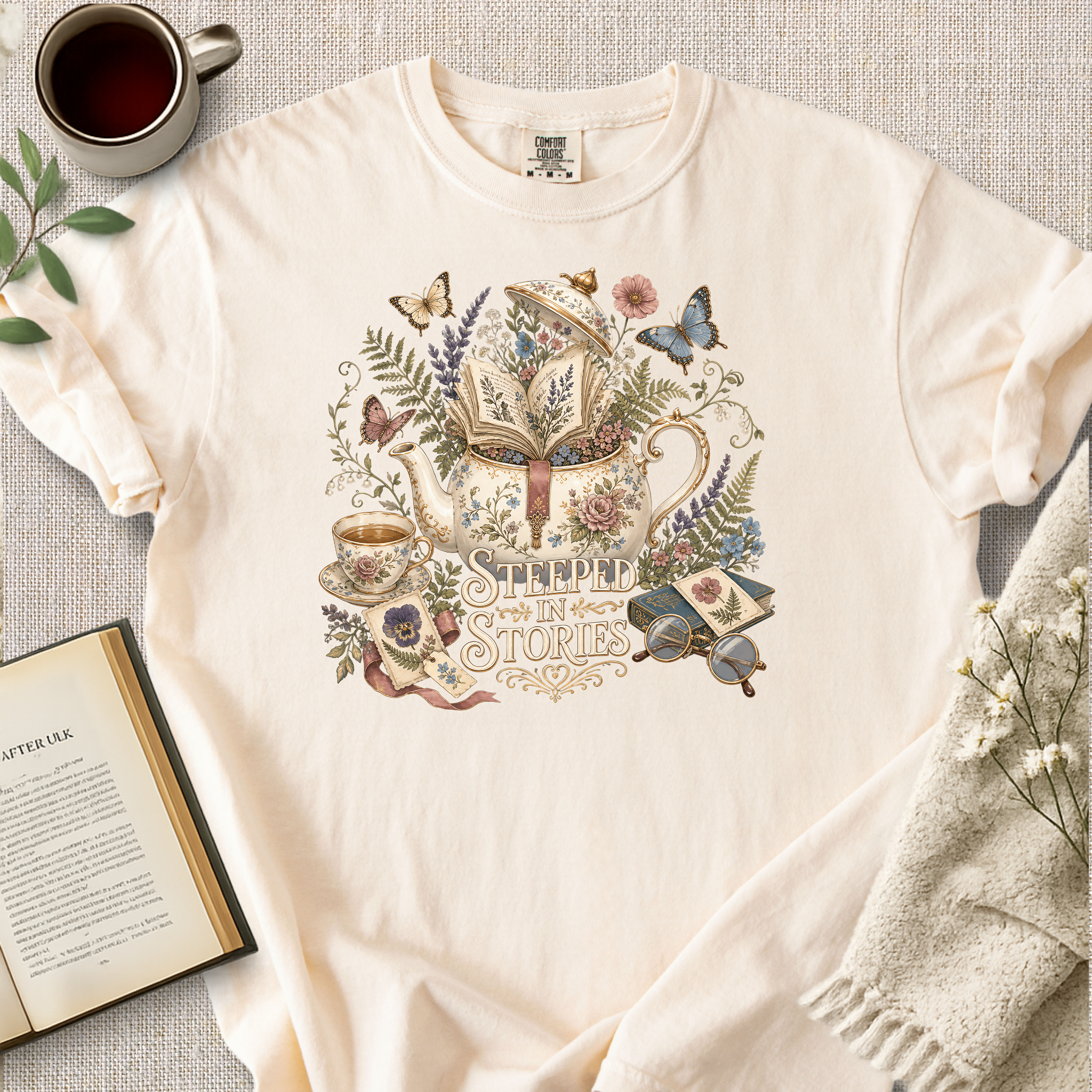 "Steeped In Stories" Cozy Tee