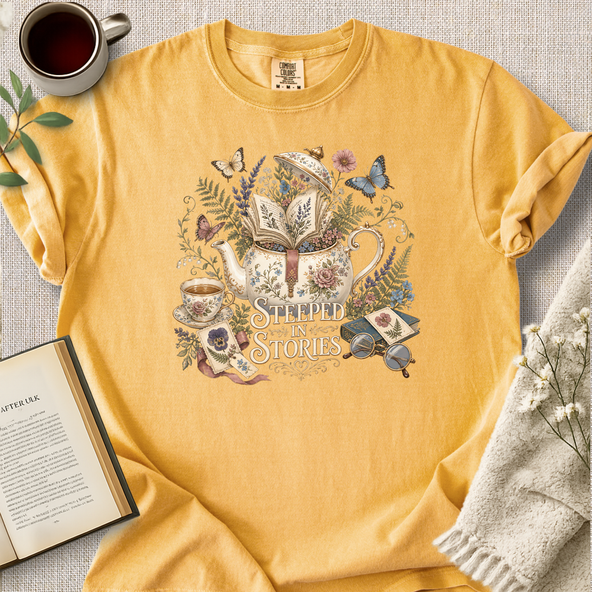 "Steeped In Stories" Cozy Tee