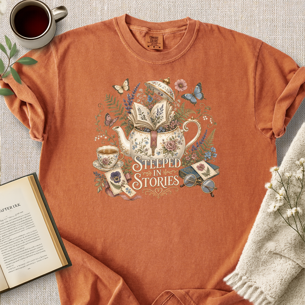 "Steeped In Stories" Cozy Tee