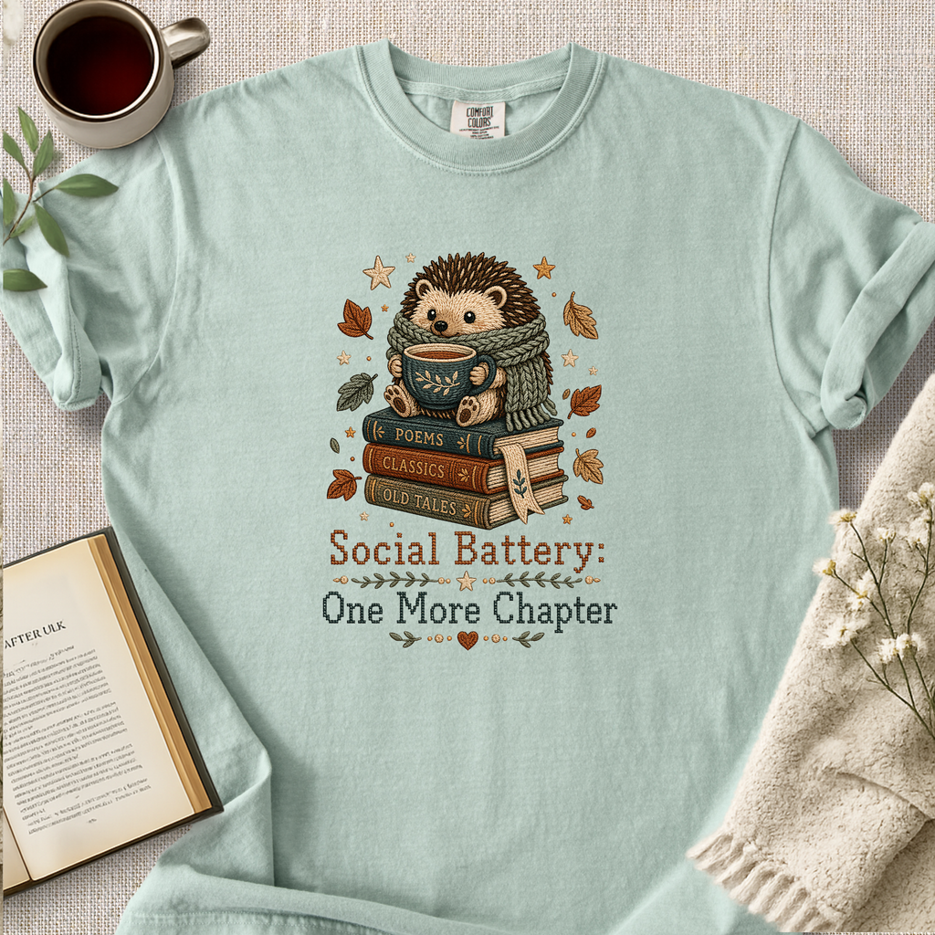 "Social Battery:  One More Chapter" Cozy Tee