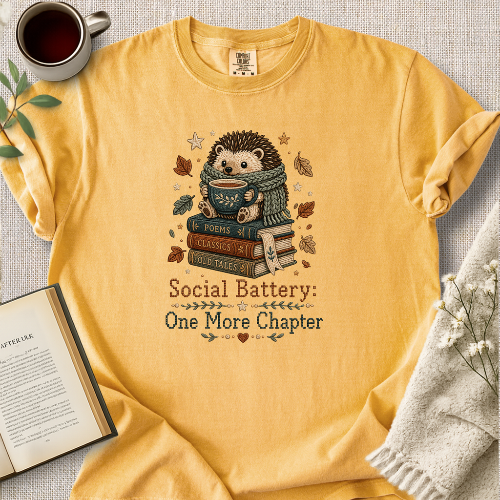 "Social Battery:  One More Chapter" Cozy Tee