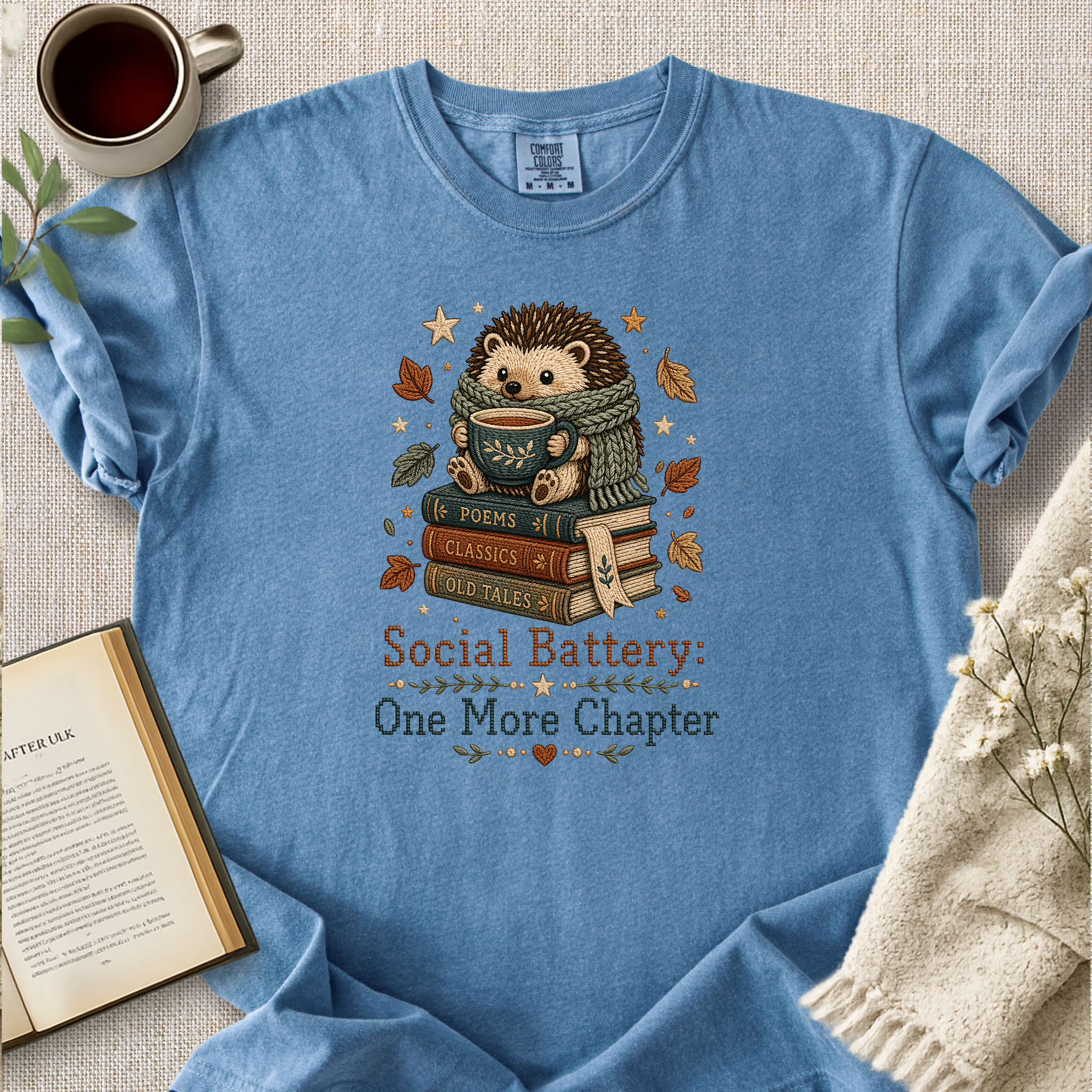 "Social Battery:  One More Chapter" Cozy Tee