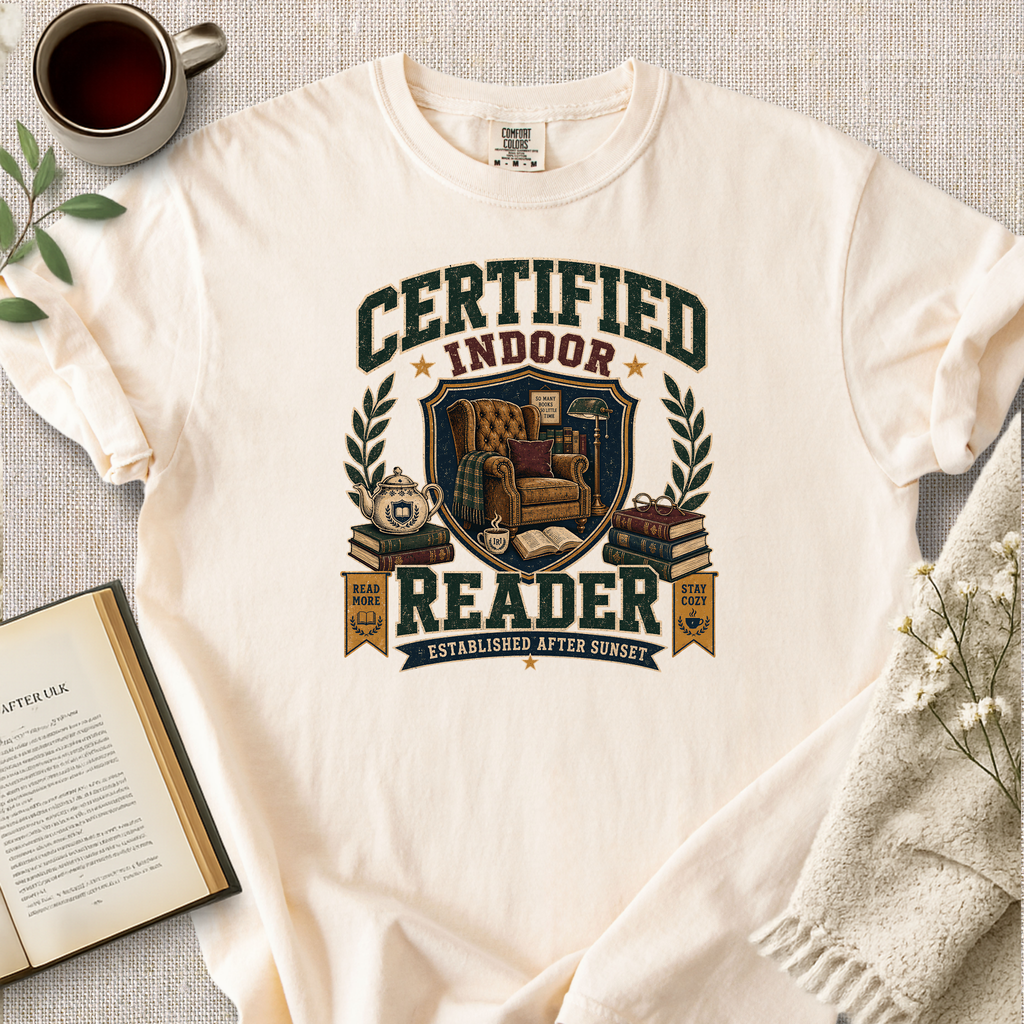 "Certified Indoor Reader" Cozy Tee