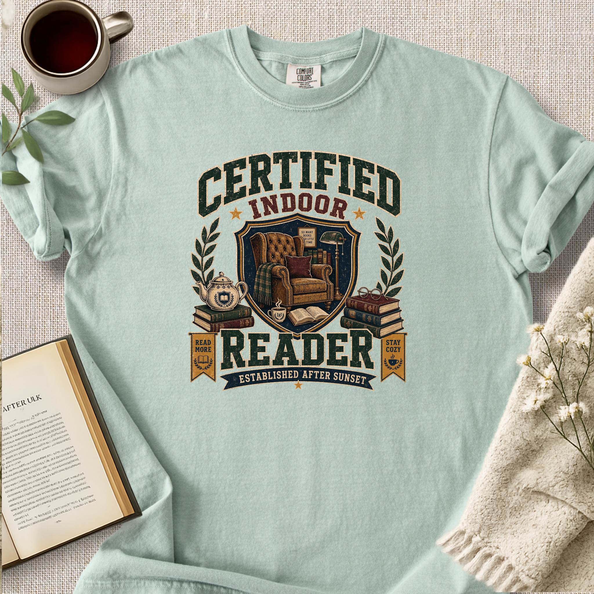 "Certified Indoor Reader" Cozy Tee