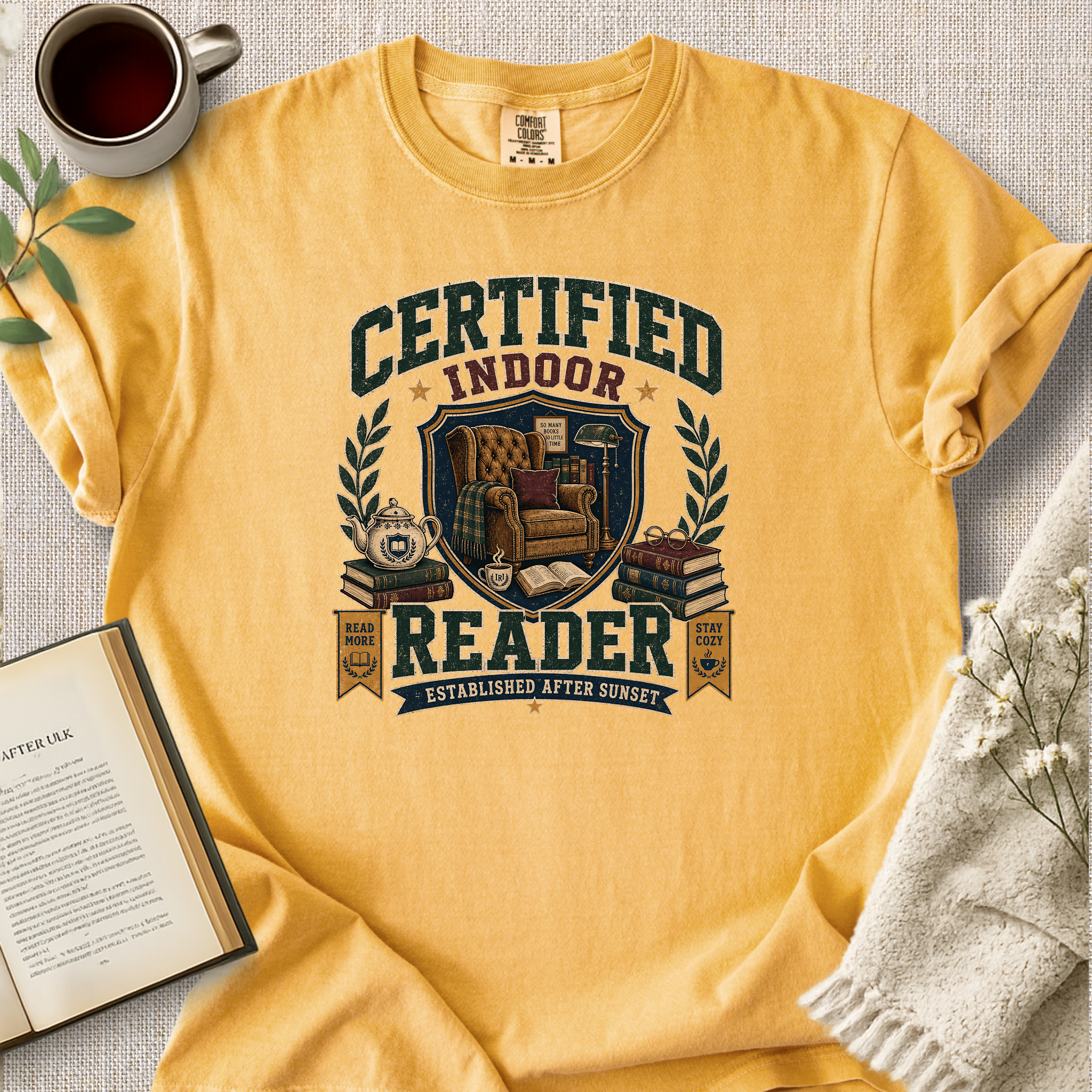 "Certified Indoor Reader" Cozy Tee