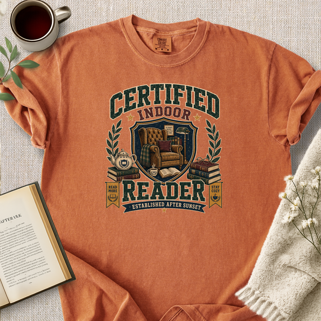 "Certified Indoor Reader" Cozy Tee