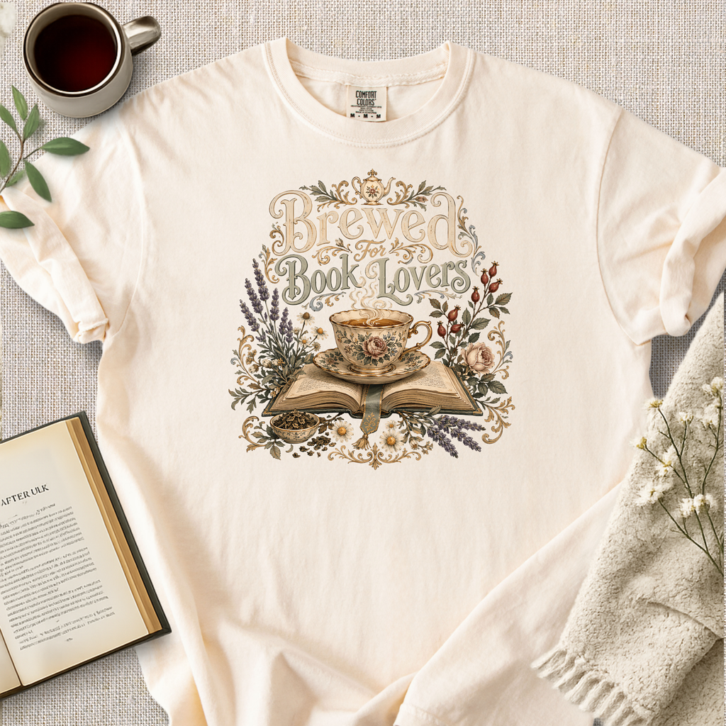 "Brewed For Book Lovers" Cozy Tee