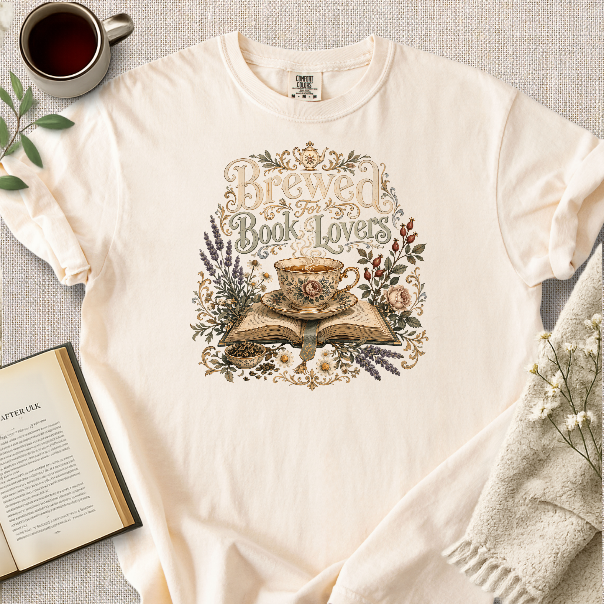 "Brewed For Book Lovers" Cozy Tee