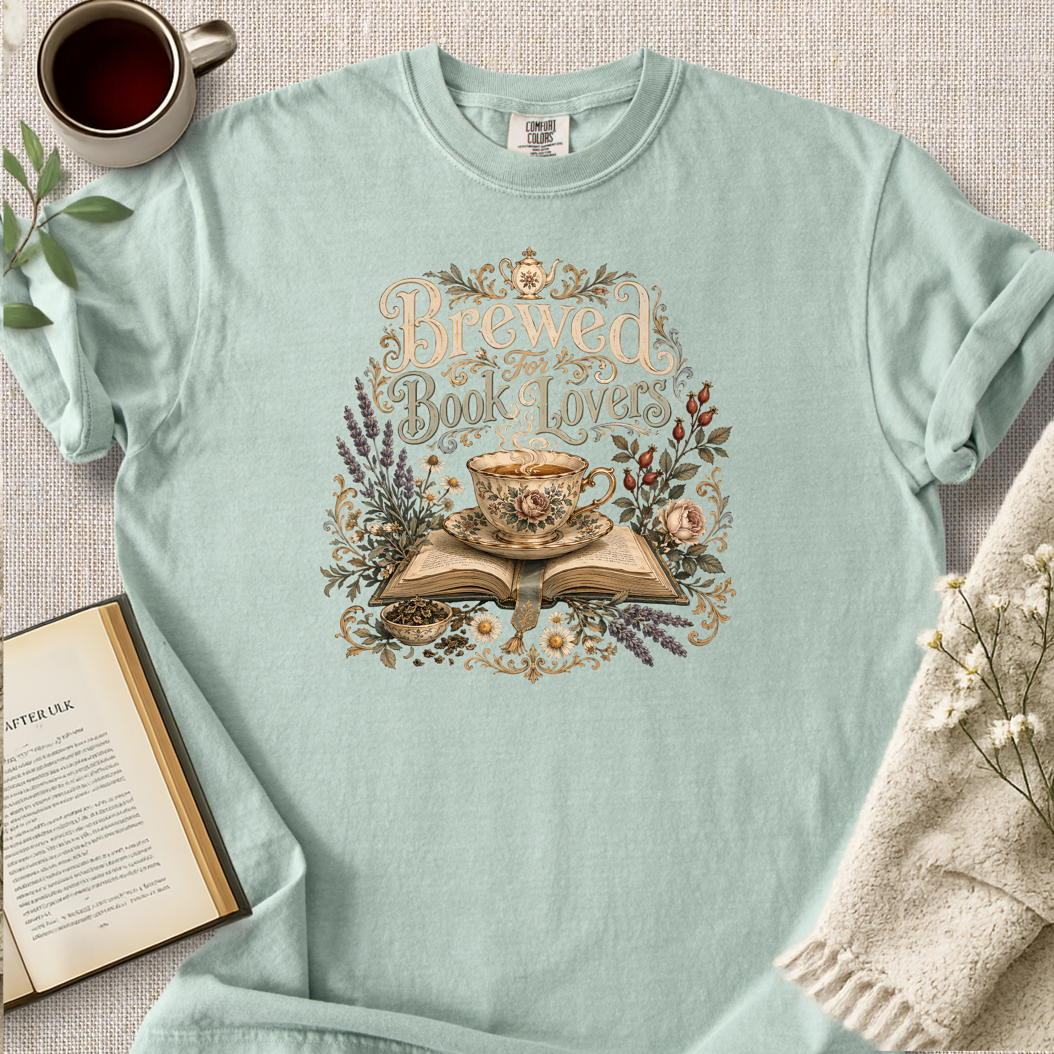 "Brewed For Book Lovers" Cozy Tee