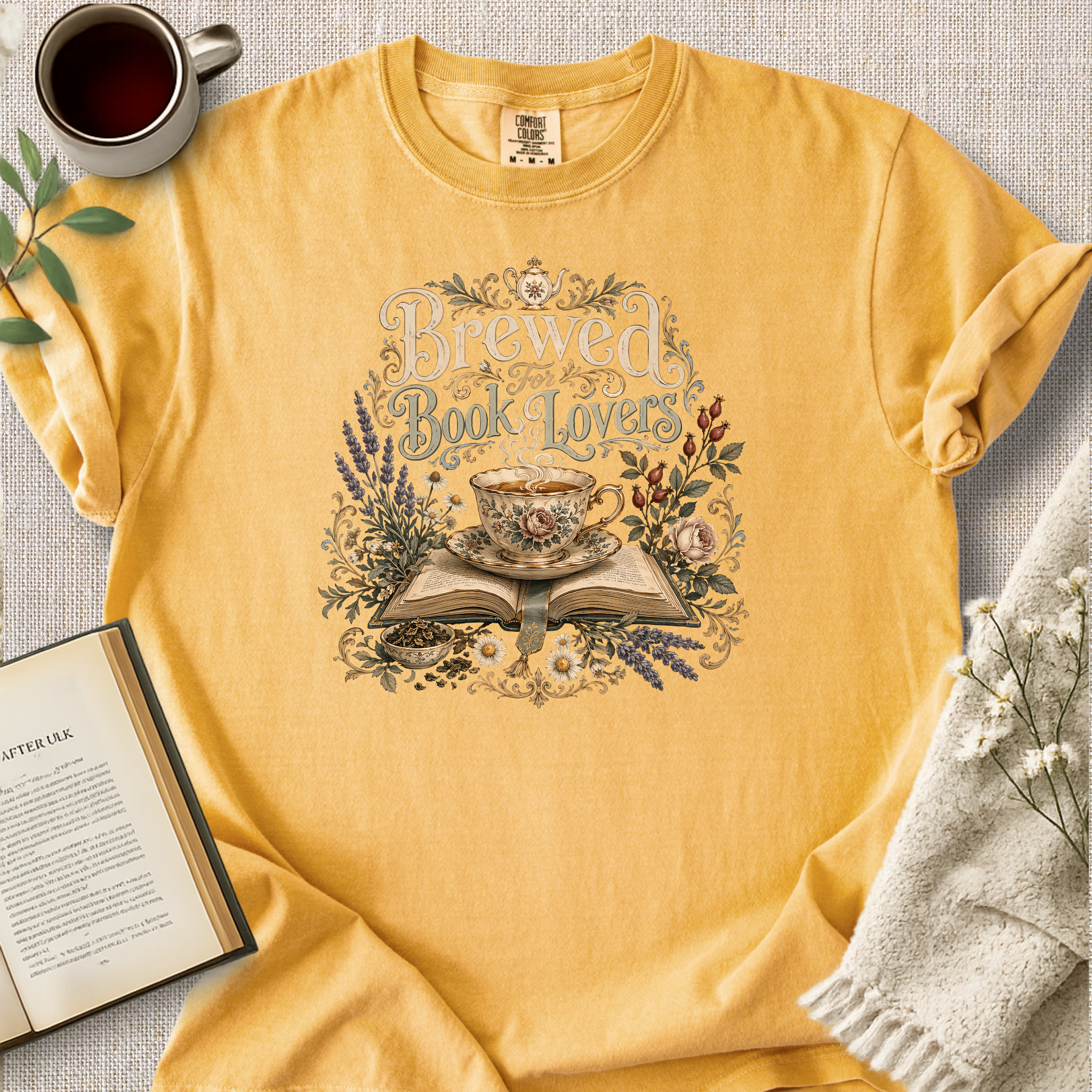 "Brewed For Book Lovers" Cozy Tee