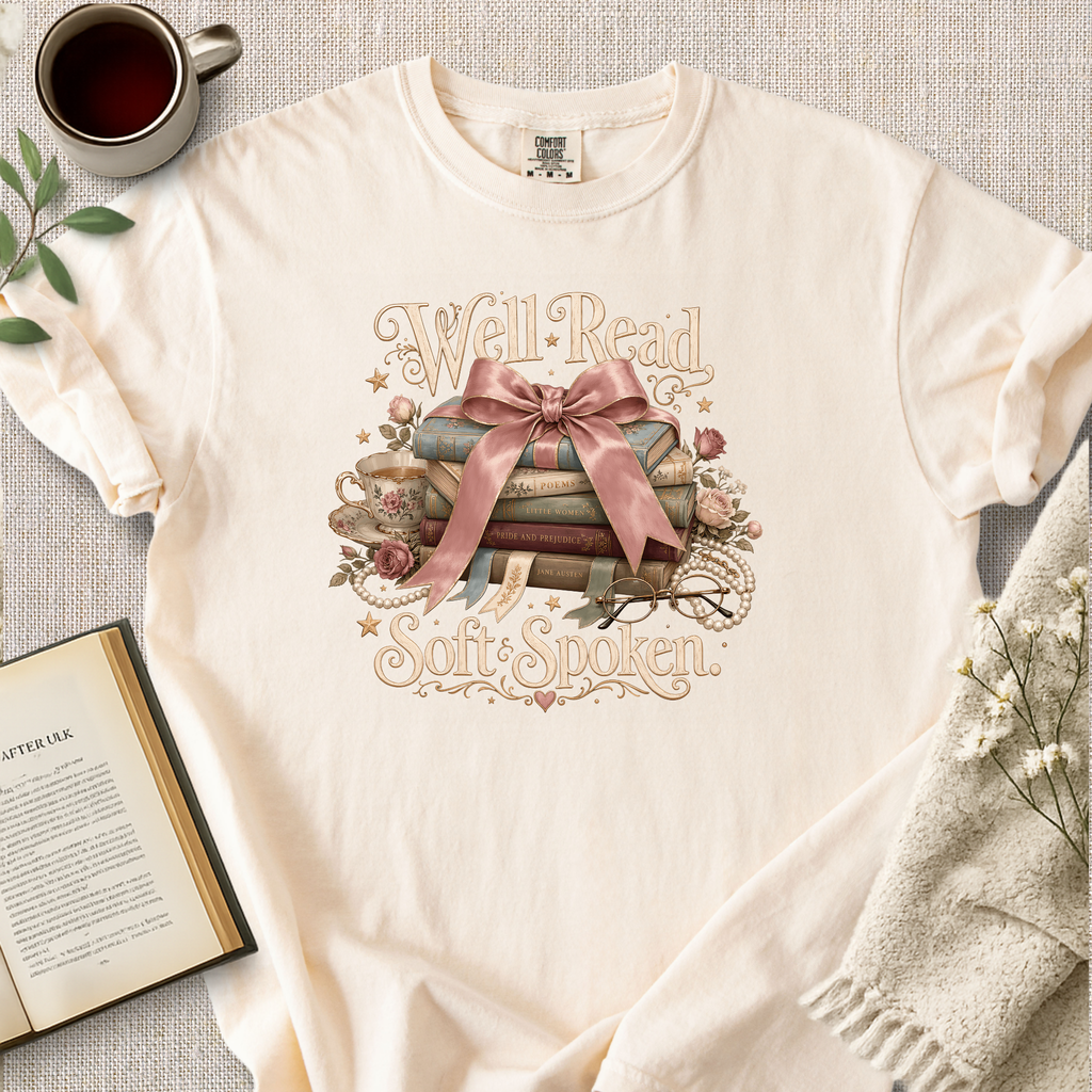 "Well Read, Soft Spoken" Cozy Tee