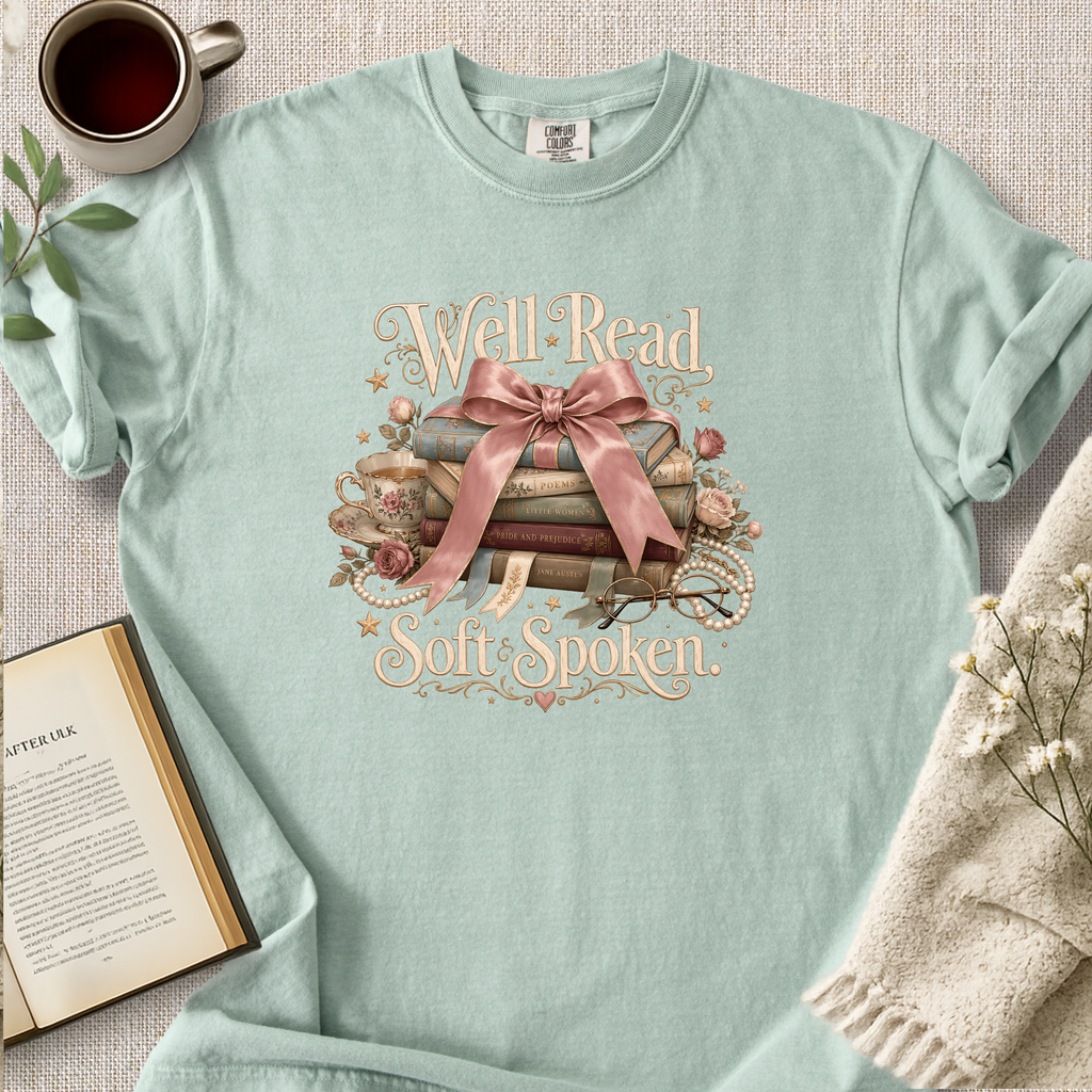 "Well Read, Soft Spoken" Cozy Tee