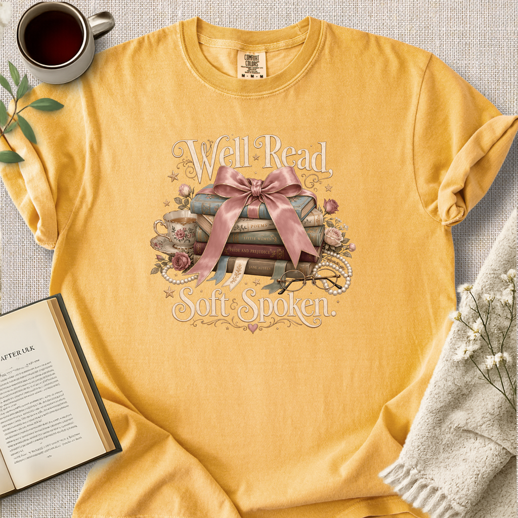 "Well Read, Soft Spoken" Cozy Tee