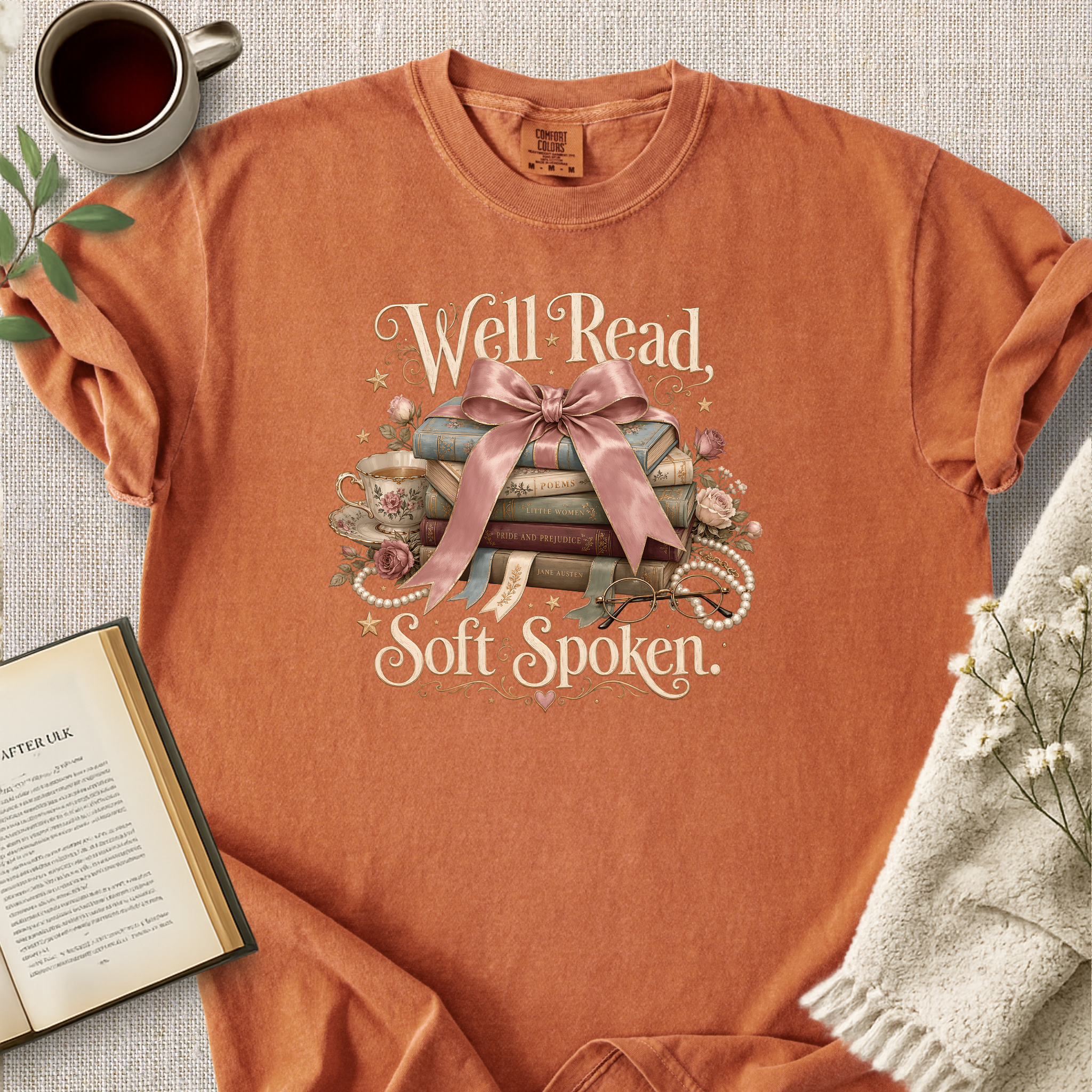 "Well Read, Soft Spoken" Cozy Tee