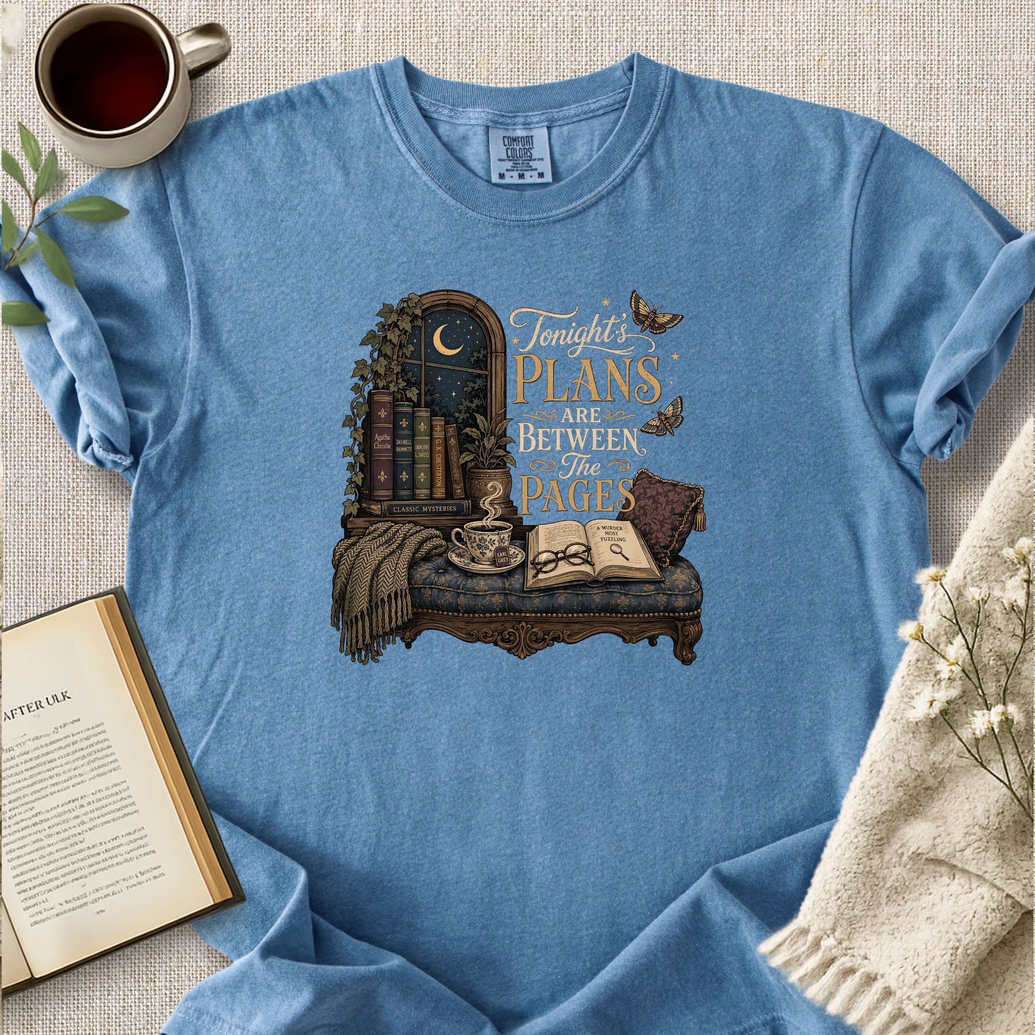 "Tonight's Plans Are Between The Pages" Cozy Reading Tee