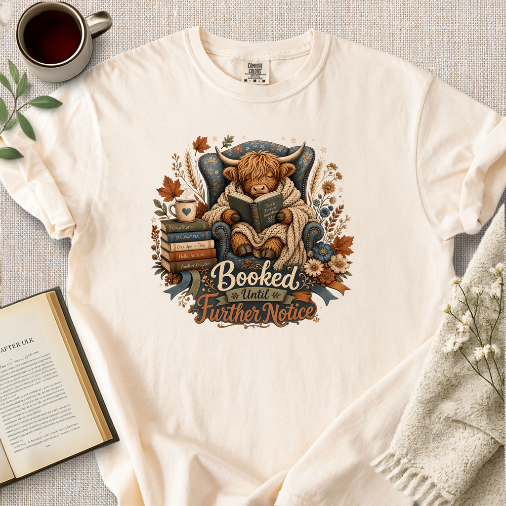 "Booked Until Further Notice" Cozy Reading Tee