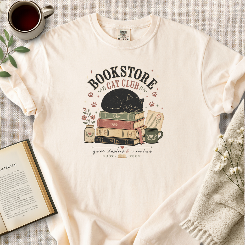 Copy of "Bookstore Cat Club" Cozy Reading Tee