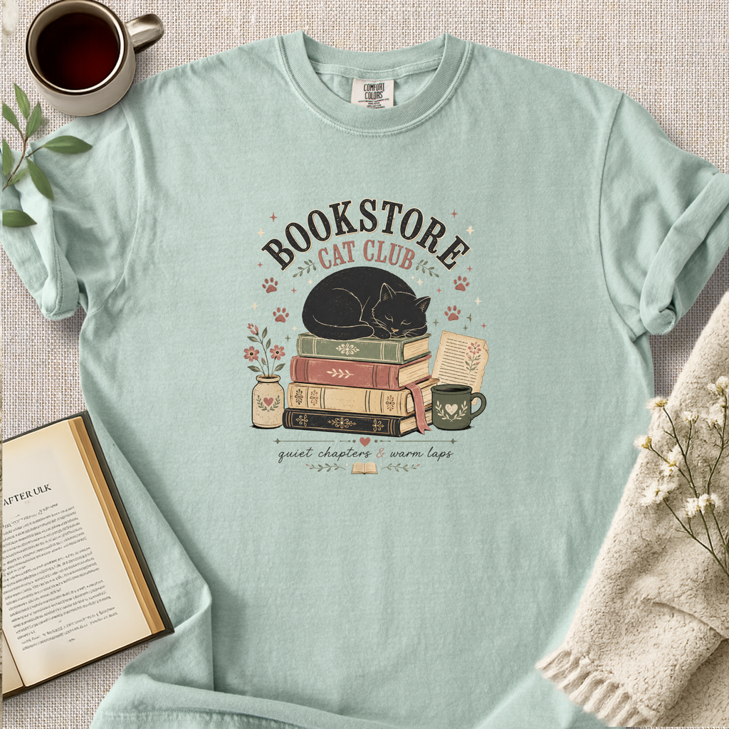 Copy of "Bookstore Cat Club" Cozy Reading Tee