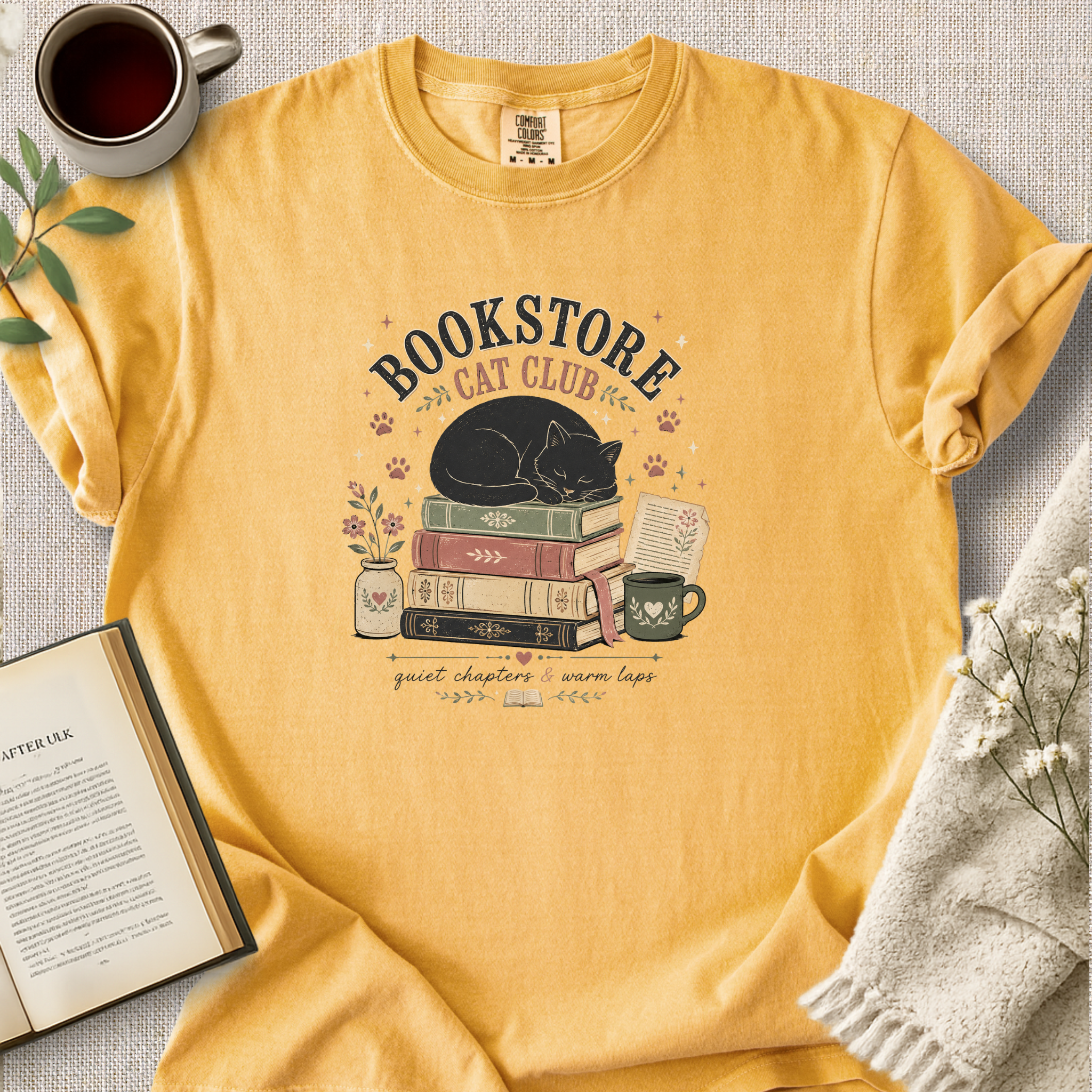 Copy of "Bookstore Cat Club" Cozy Reading Tee