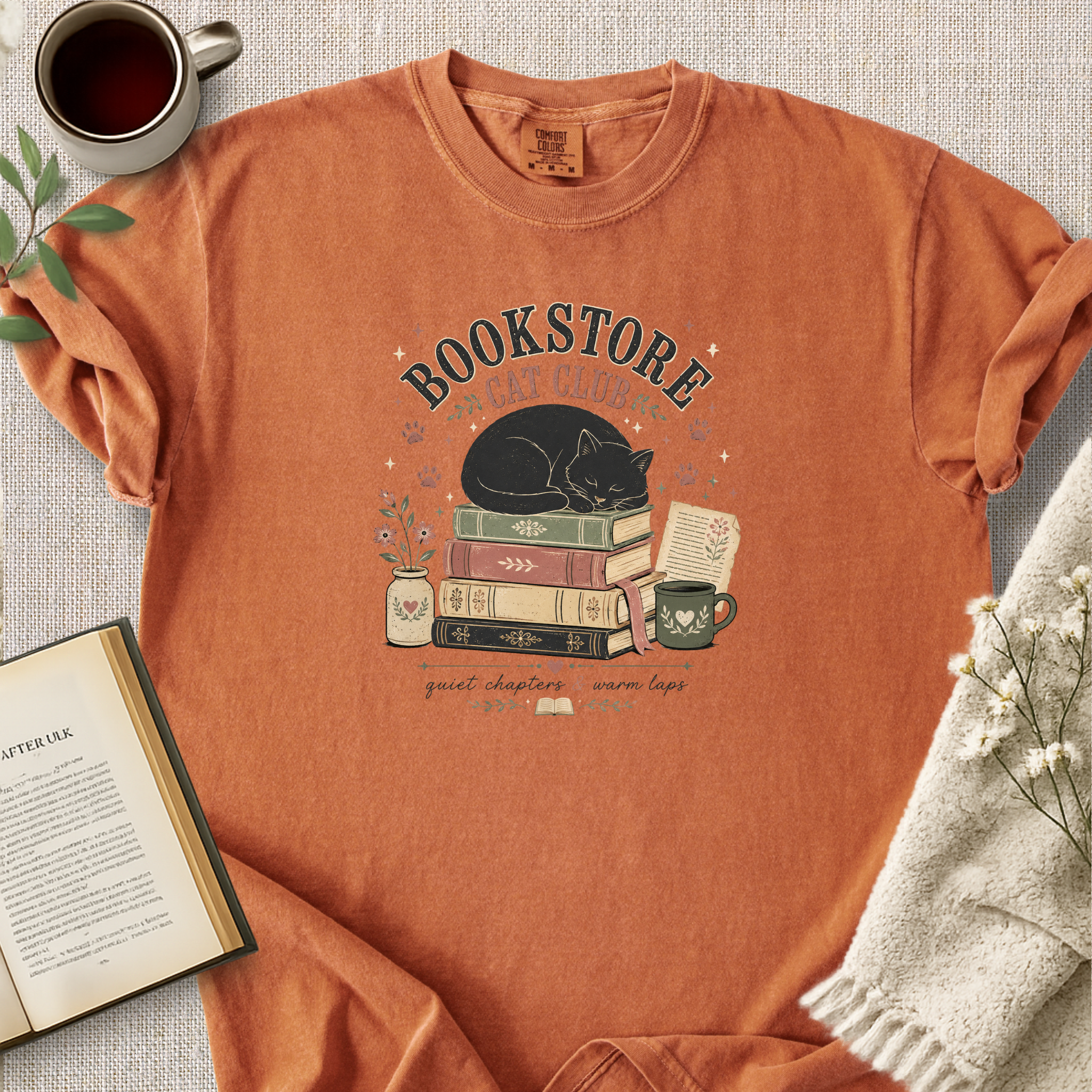 Copy of "Bookstore Cat Club" Cozy Reading Tee
