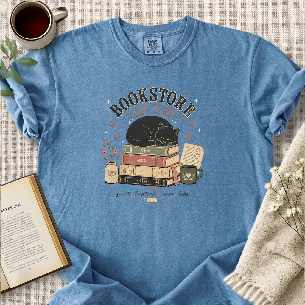 Copy of "Bookstore Cat Club" Cozy Reading Tee