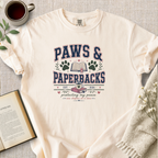 "Paws And Paperbacks" Cozy Reading Tee