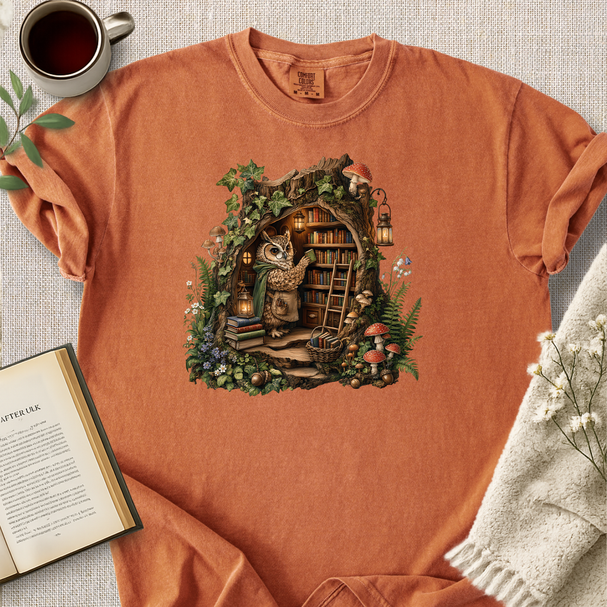 Owl In The Library Cozy Tee
