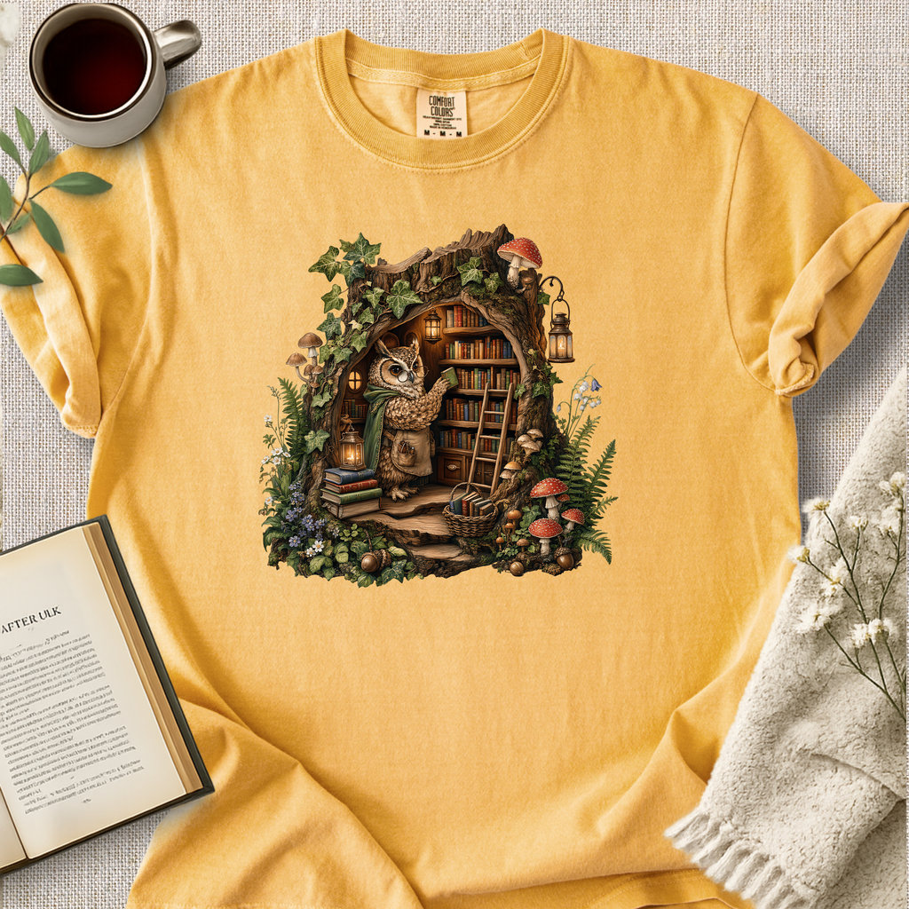 Owl In The Library Cozy Tee