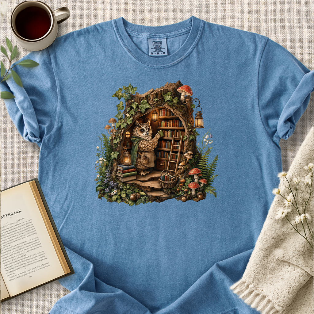Owl In The Library Cozy Tee