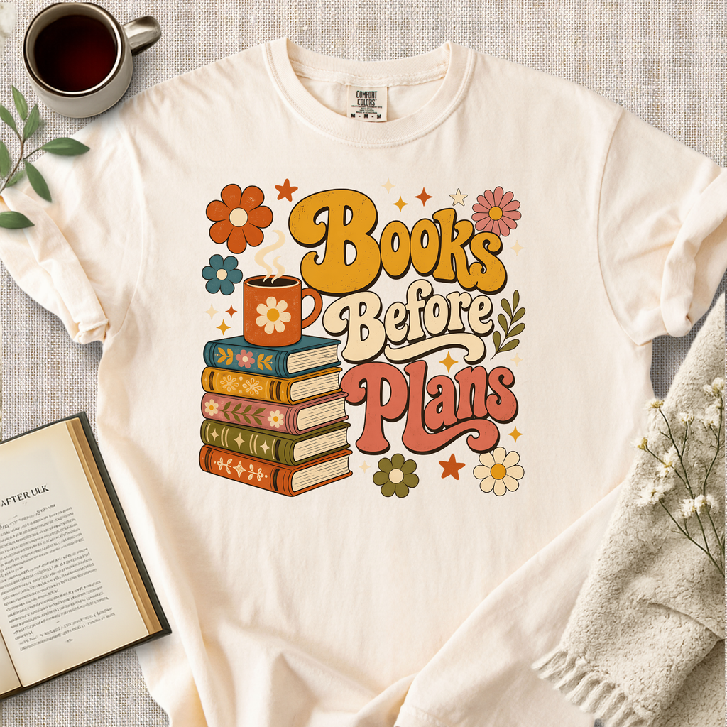 "Books Before Plans" Cozy Tee