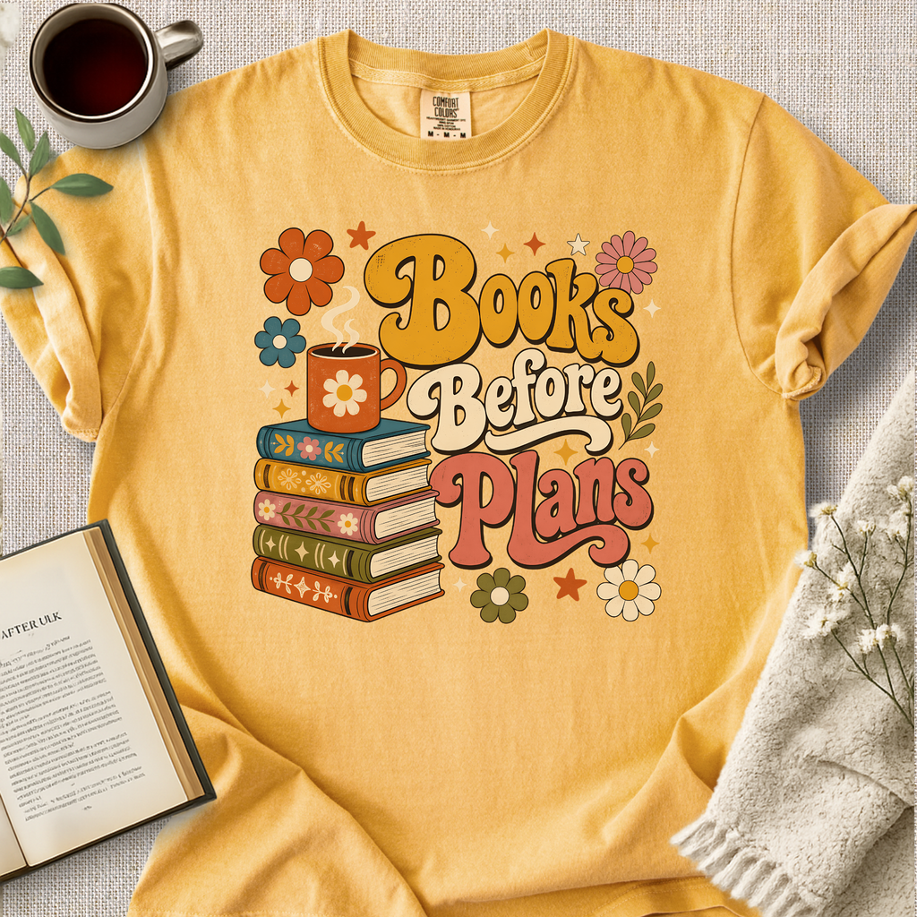 "Books Before Plans" Cozy Tee