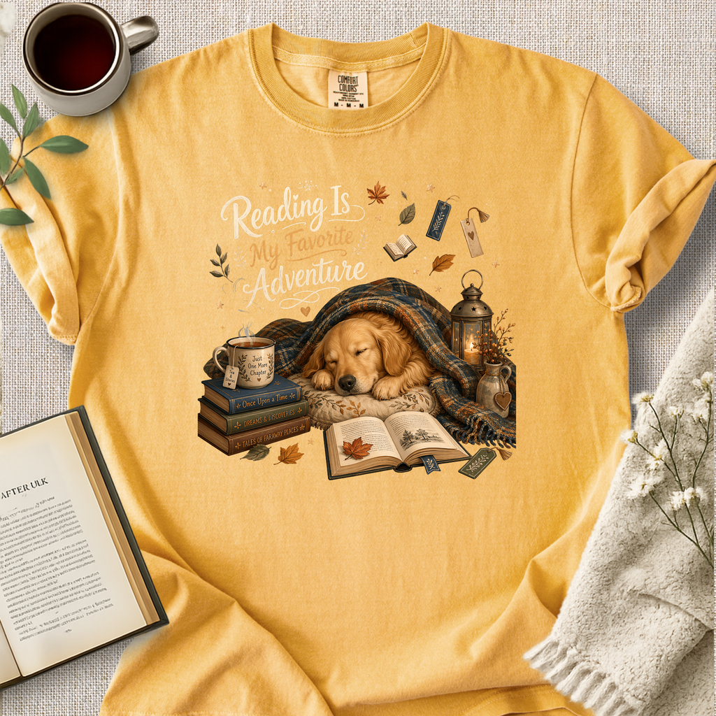 "Reading Is My Favorite Adventure" Cozy Reading Tee
