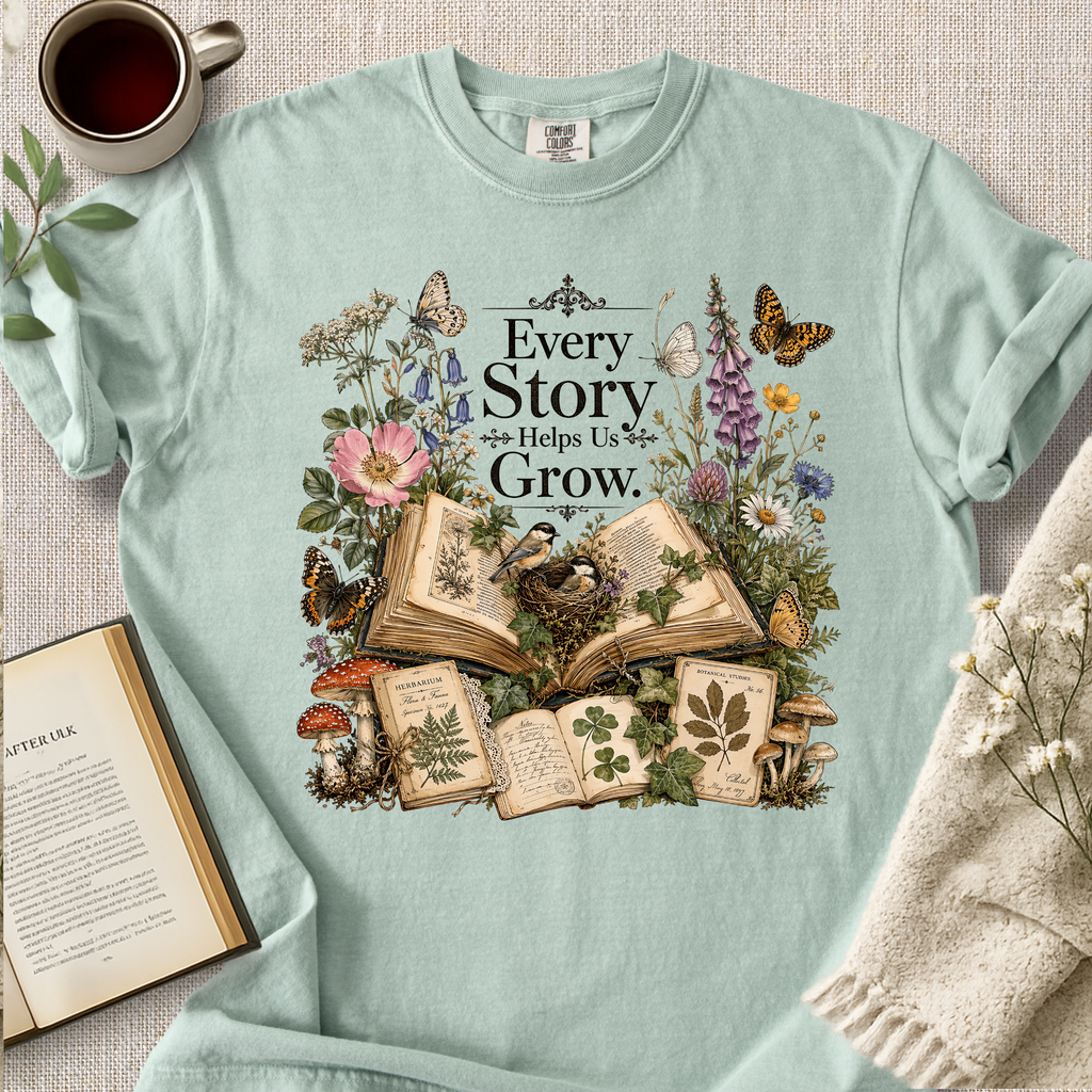"Every Story Helps Us Grow" Cozy Tee