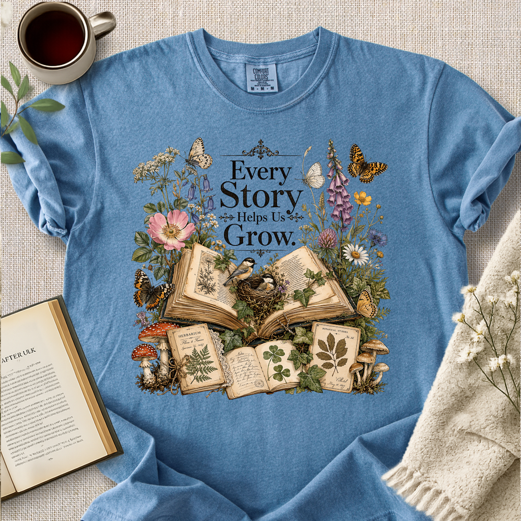 "Every Story Helps Us Grow" Cozy Tee