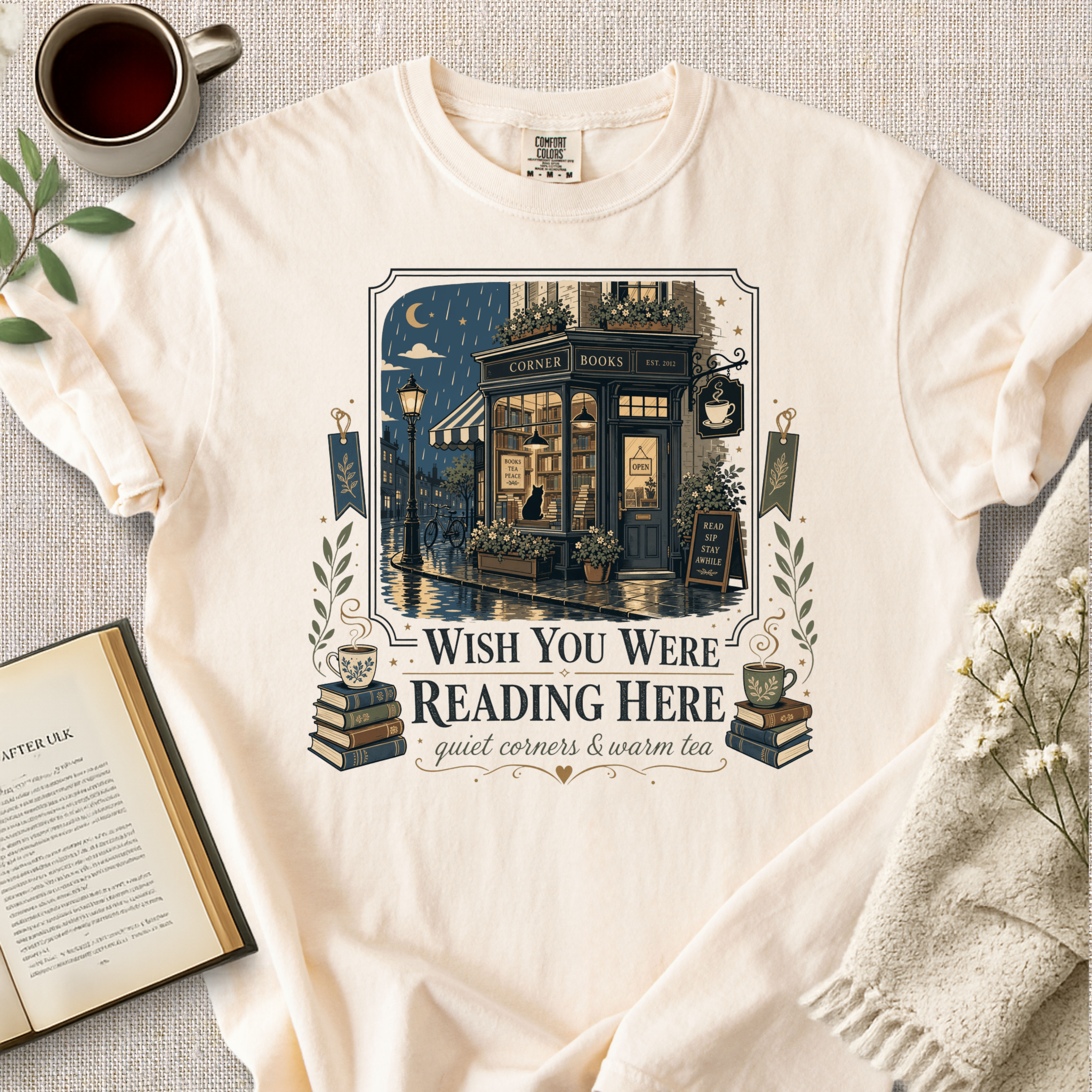 "Wish You Were Reading Here" Cozy Tee