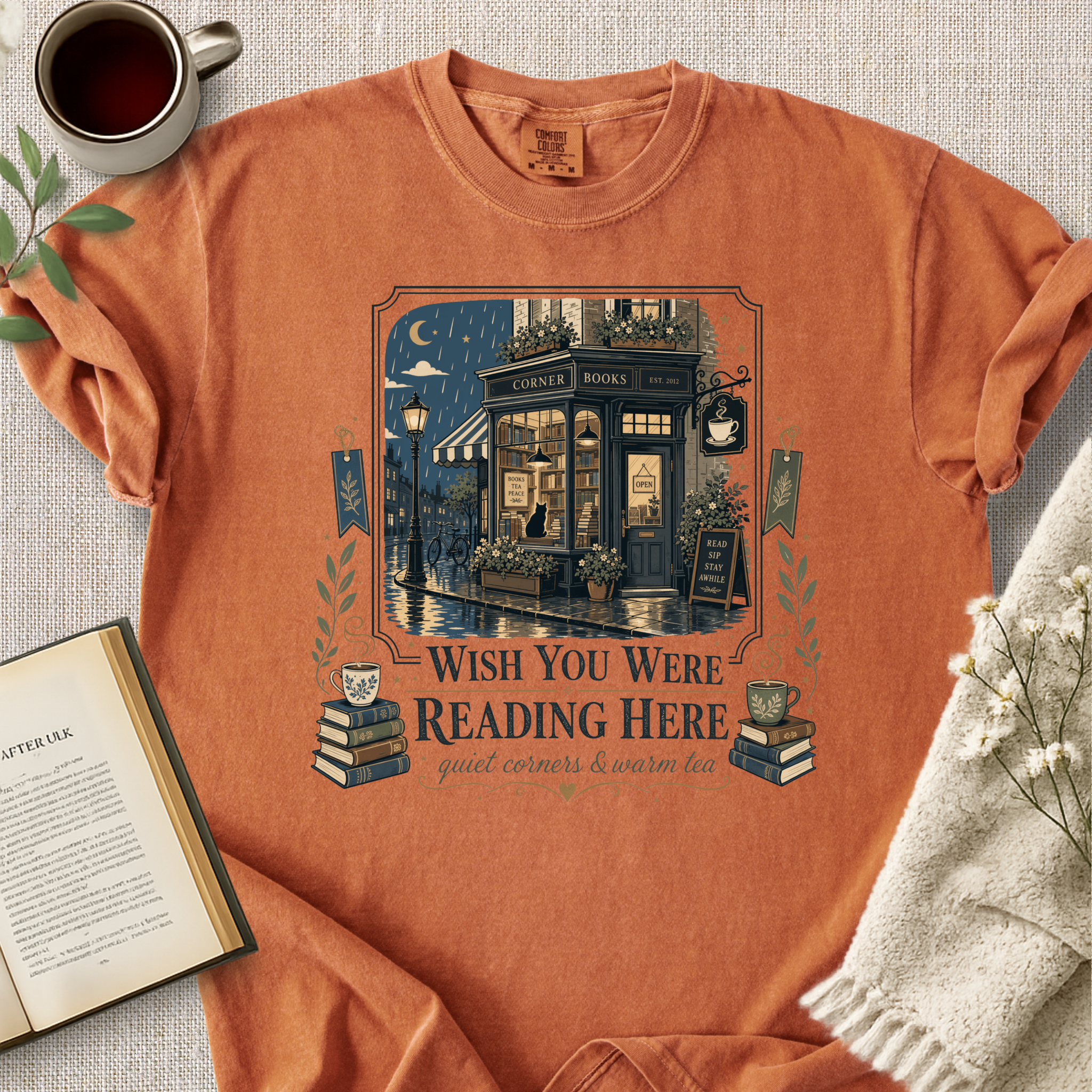 "Wish You Were Reading Here" Cozy Tee
