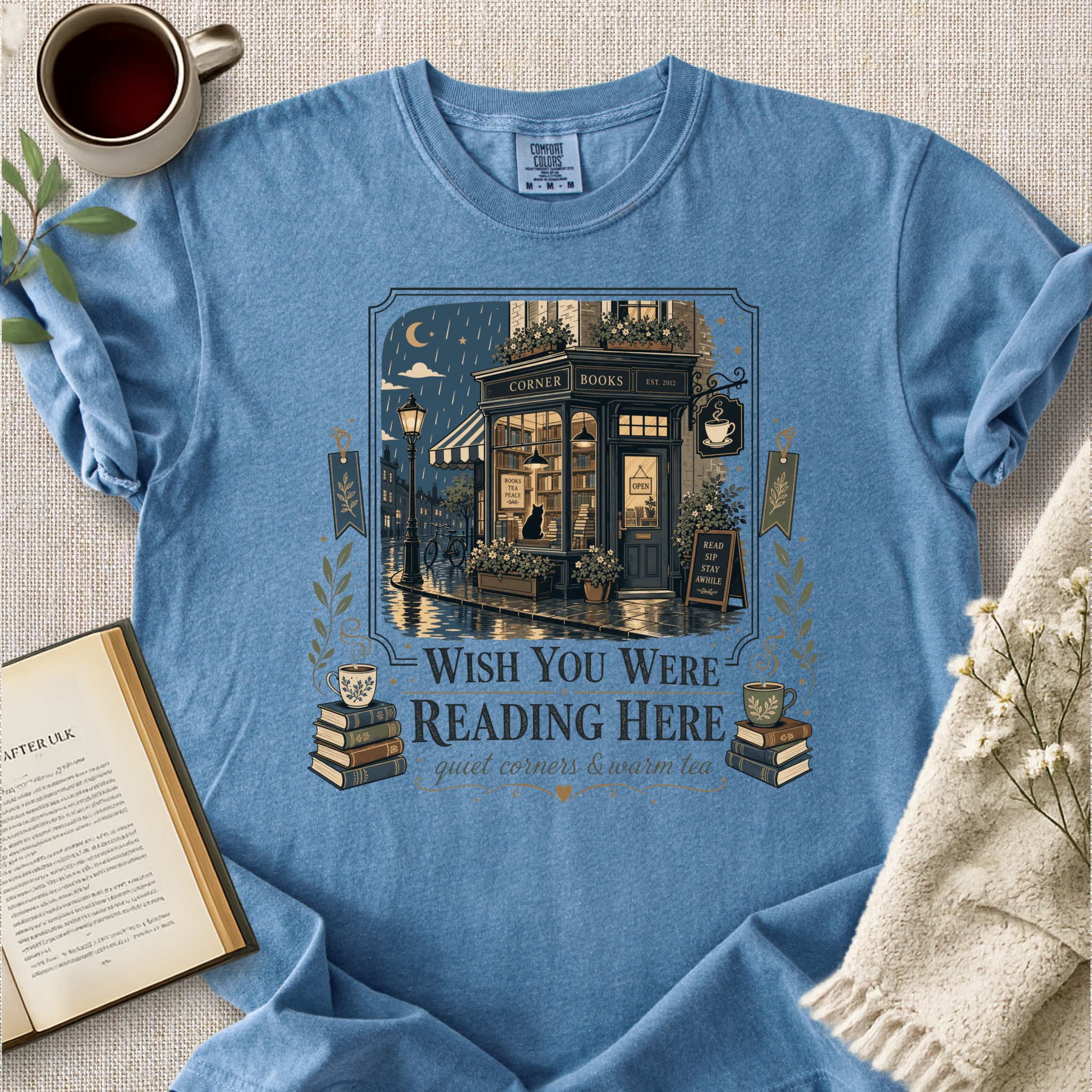 "Wish You Were Reading Here" Cozy Tee