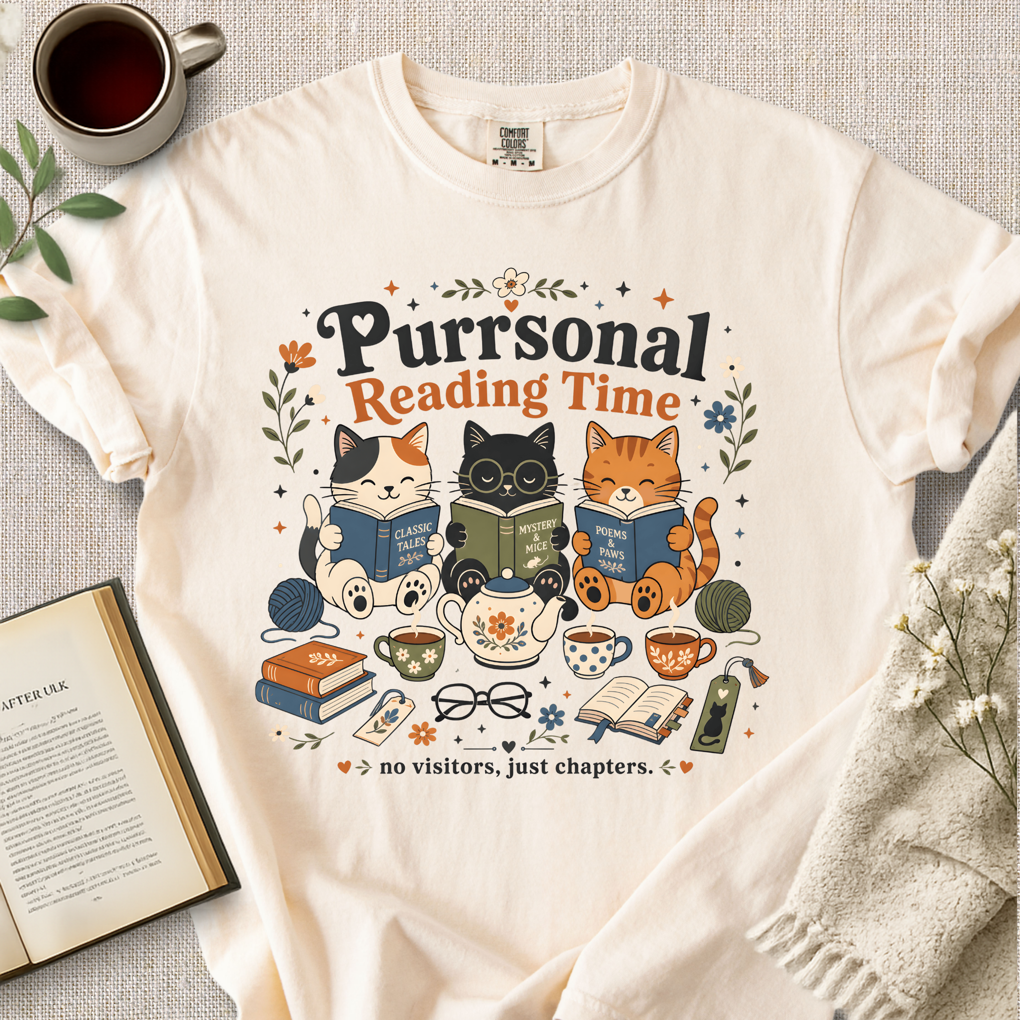 "Purrsonal Reading Time" Cozy Tee