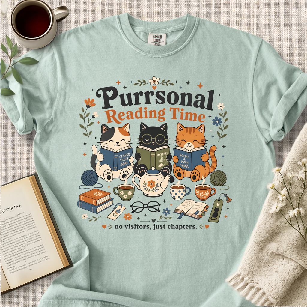 "Purrsonal Reading Time" Cozy Tee