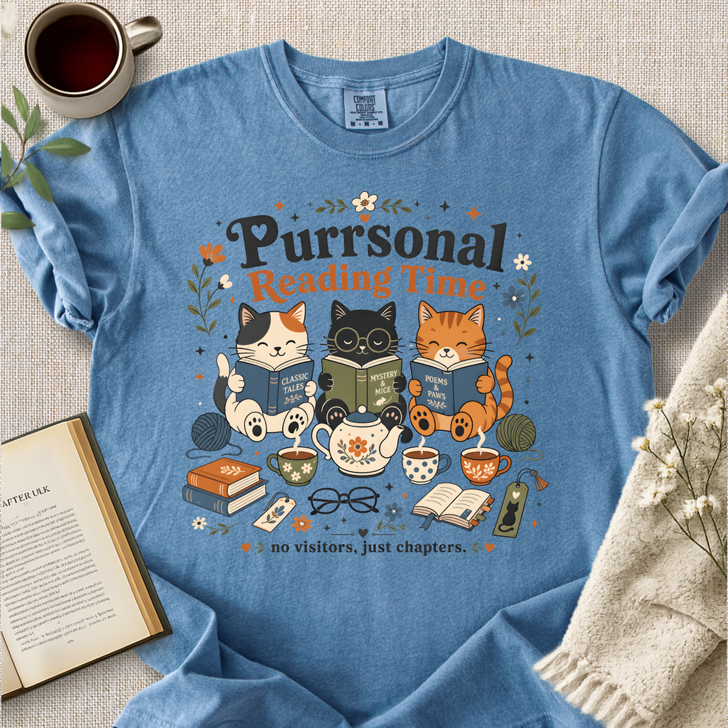"Purrsonal Reading Time" Cozy Tee