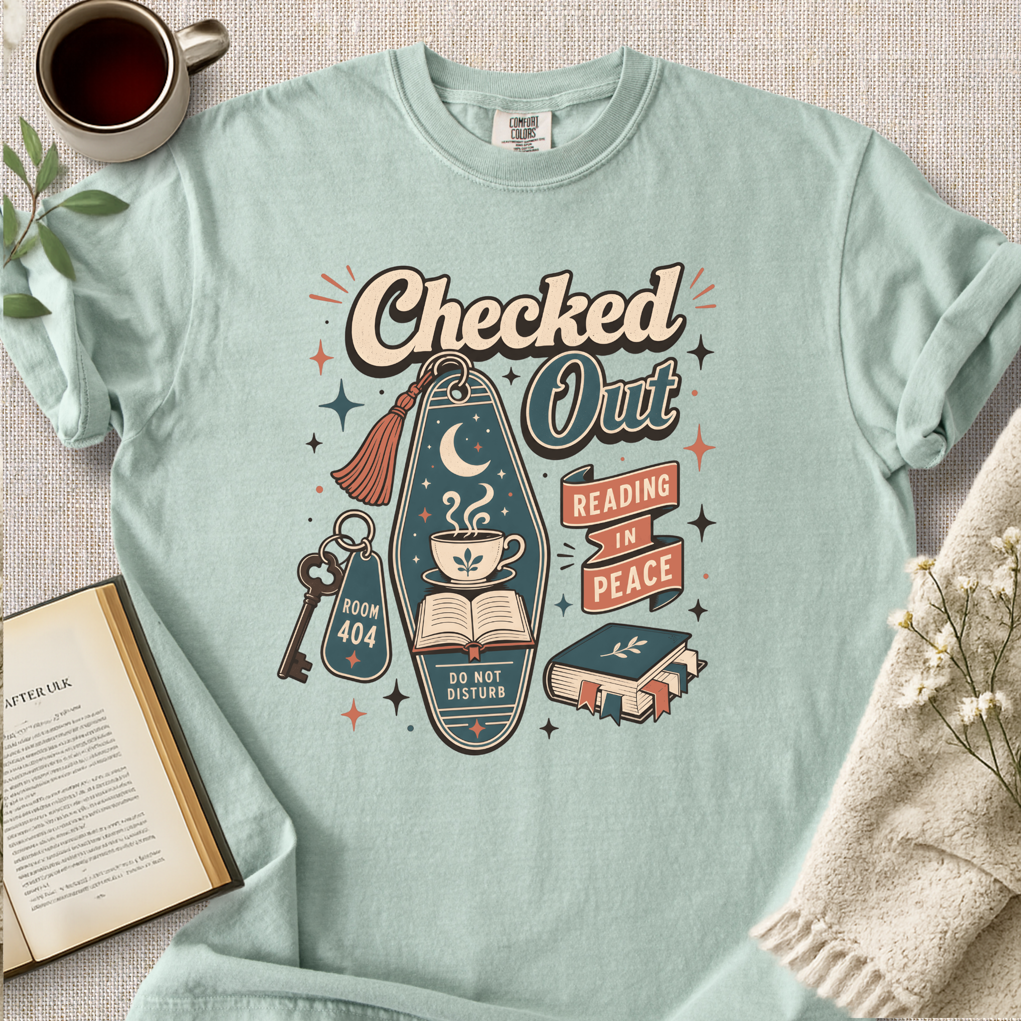 "Checked Out, Reading In Peace" Cozy Tee