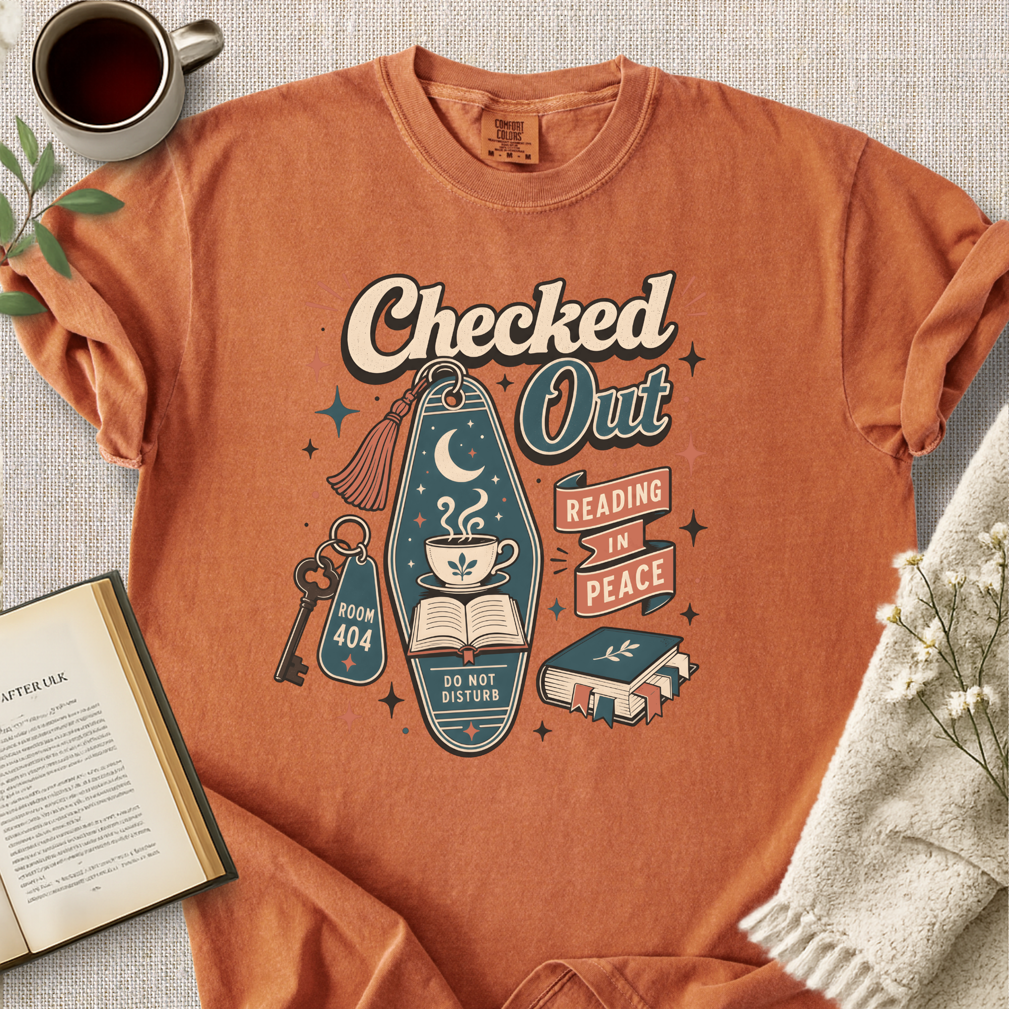 "Checked Out, Reading In Peace" Cozy Tee