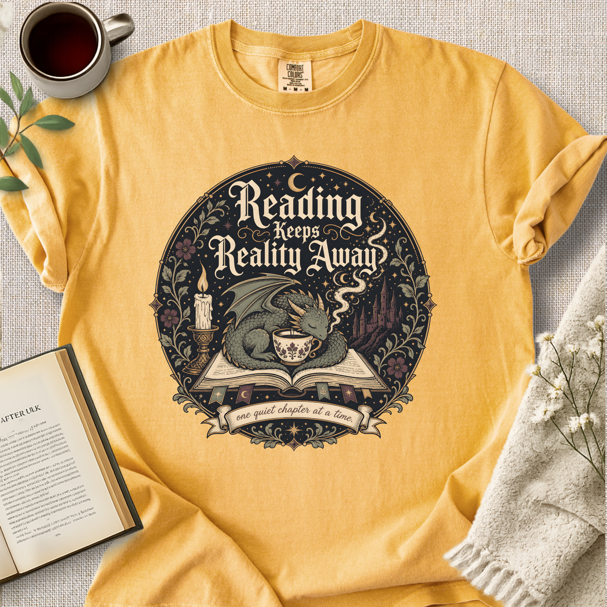 "Reading Keeps Reality Away" Cozy Tee