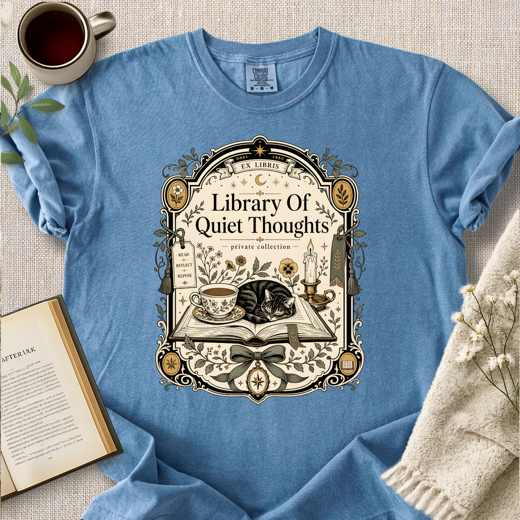 "Library Of Quiet Thoughts" Cozy Tee