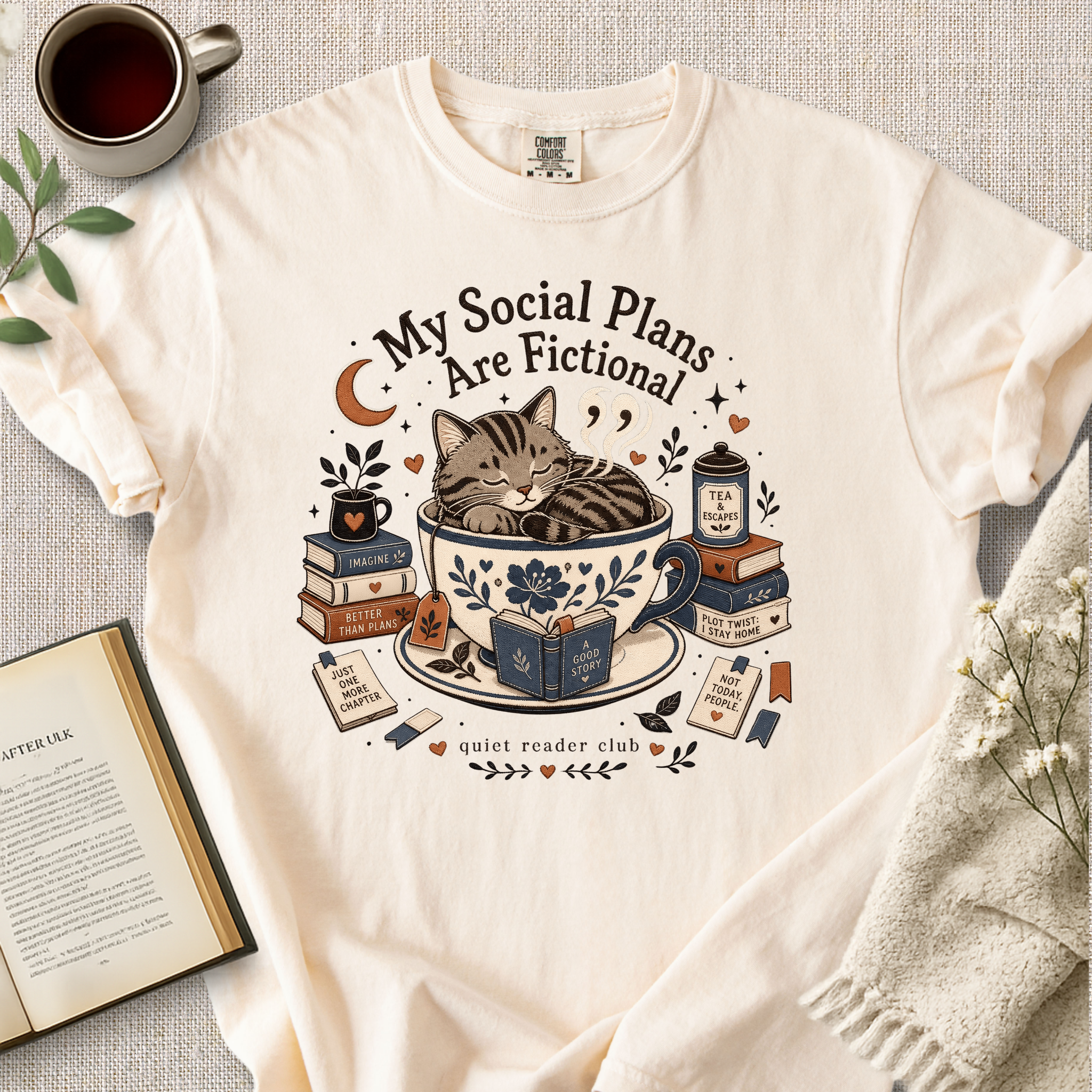 "My Social Plans Are Fictional" Cozy Tee