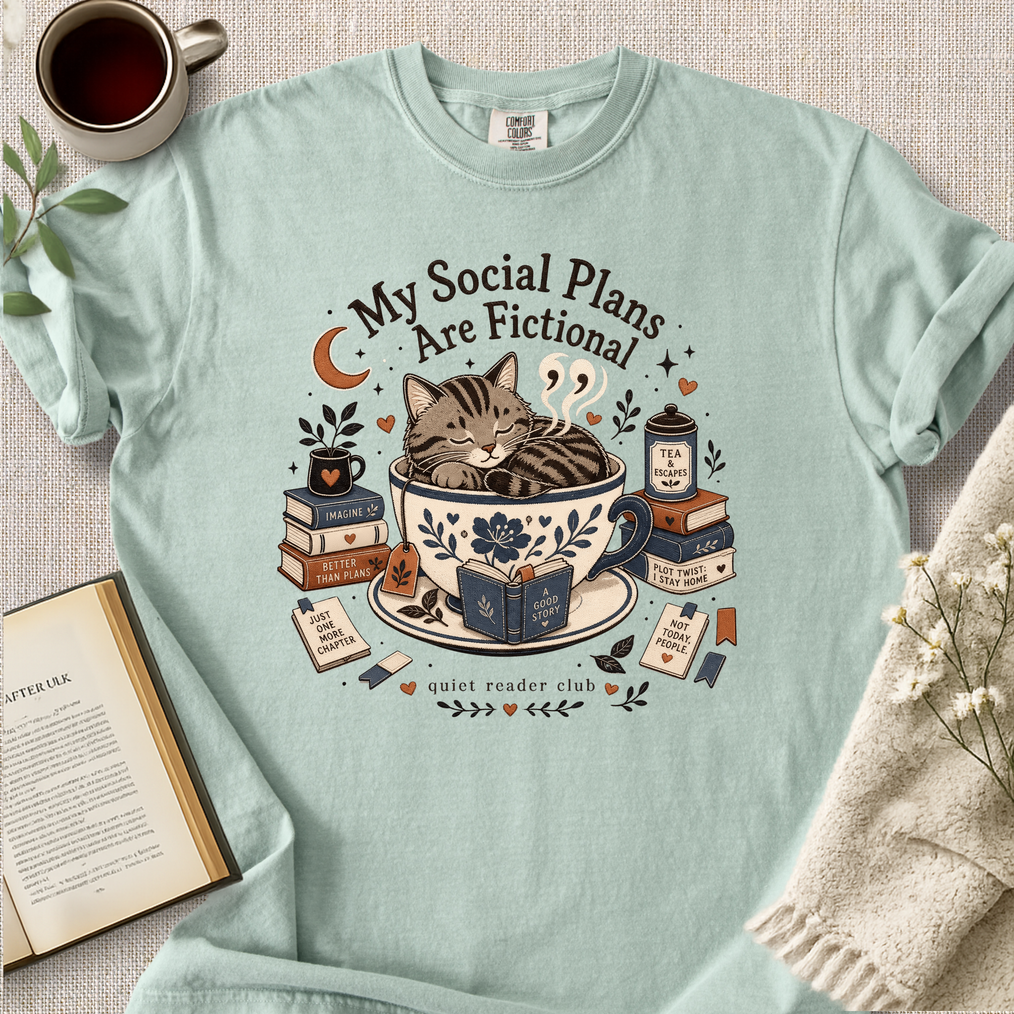 "My Social Plans Are Fictional" Cozy Tee