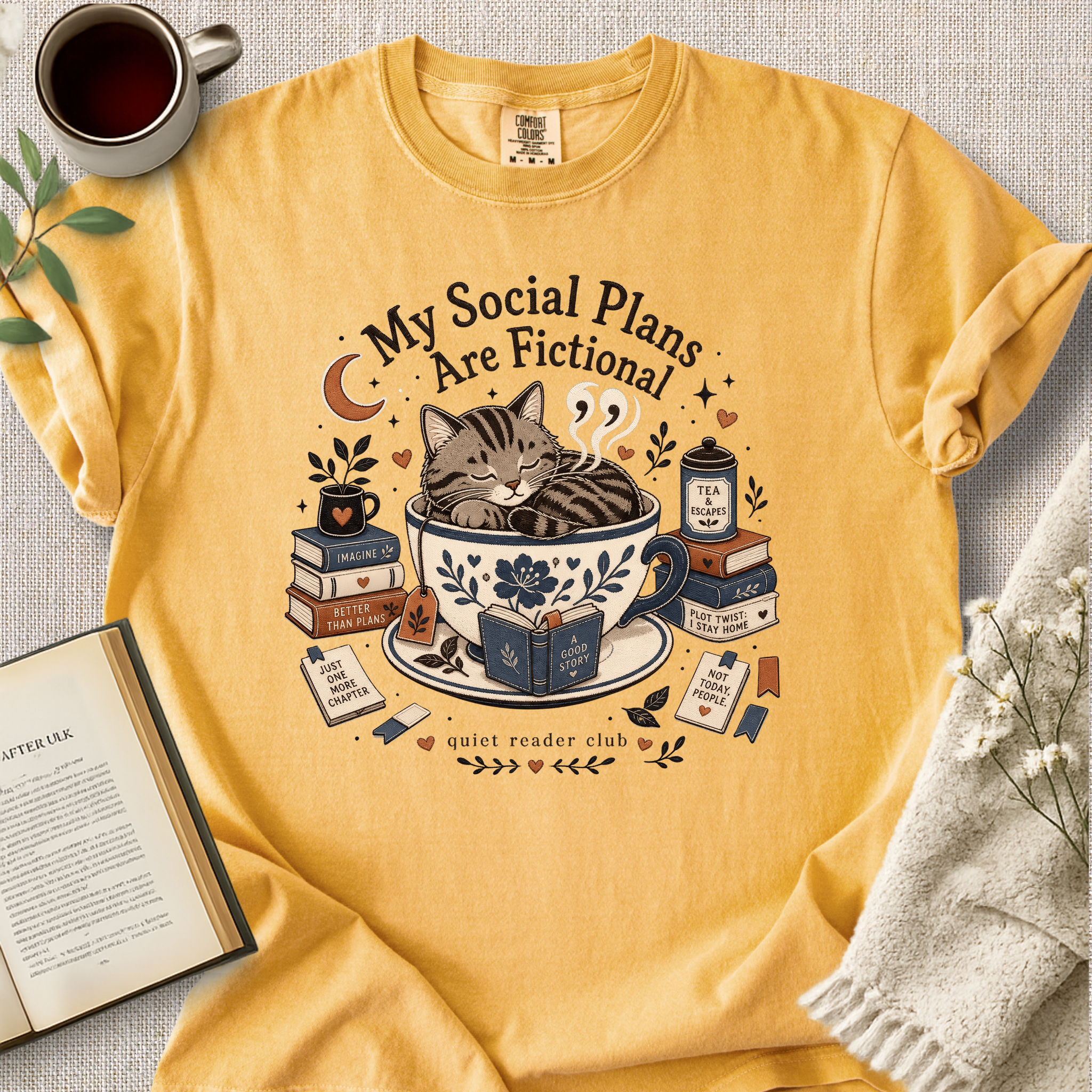 "My Social Plans Are Fictional" Cozy Tee