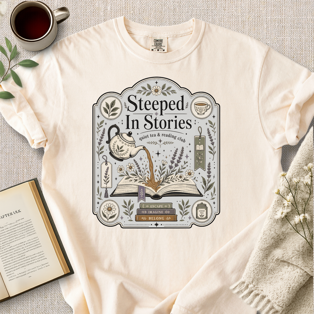 "Steeped In Stories" Cozy Tee