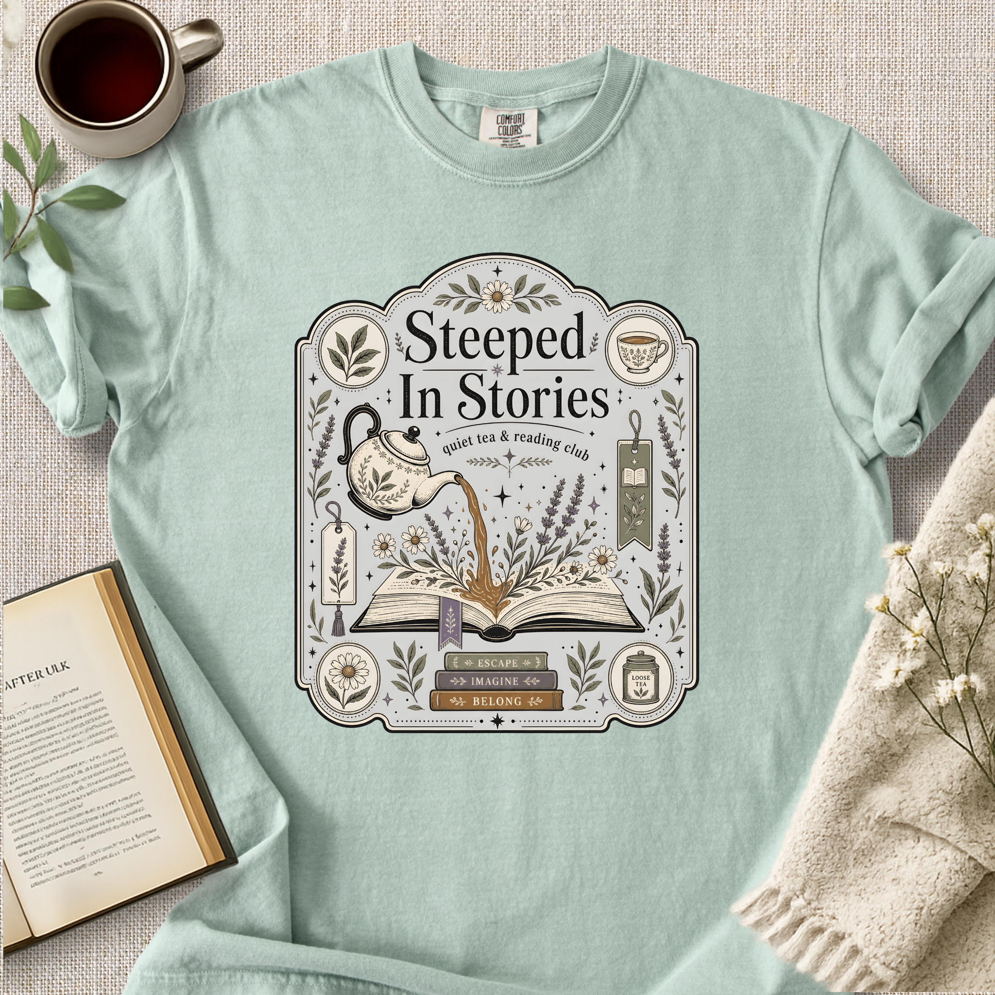"Steeped In Stories" Cozy Tee