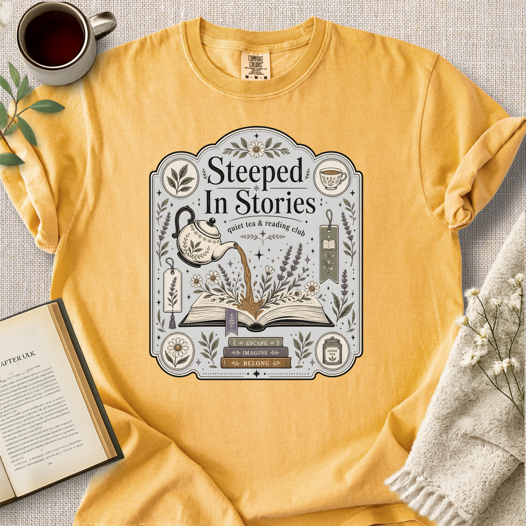 "Steeped In Stories" Cozy Tee